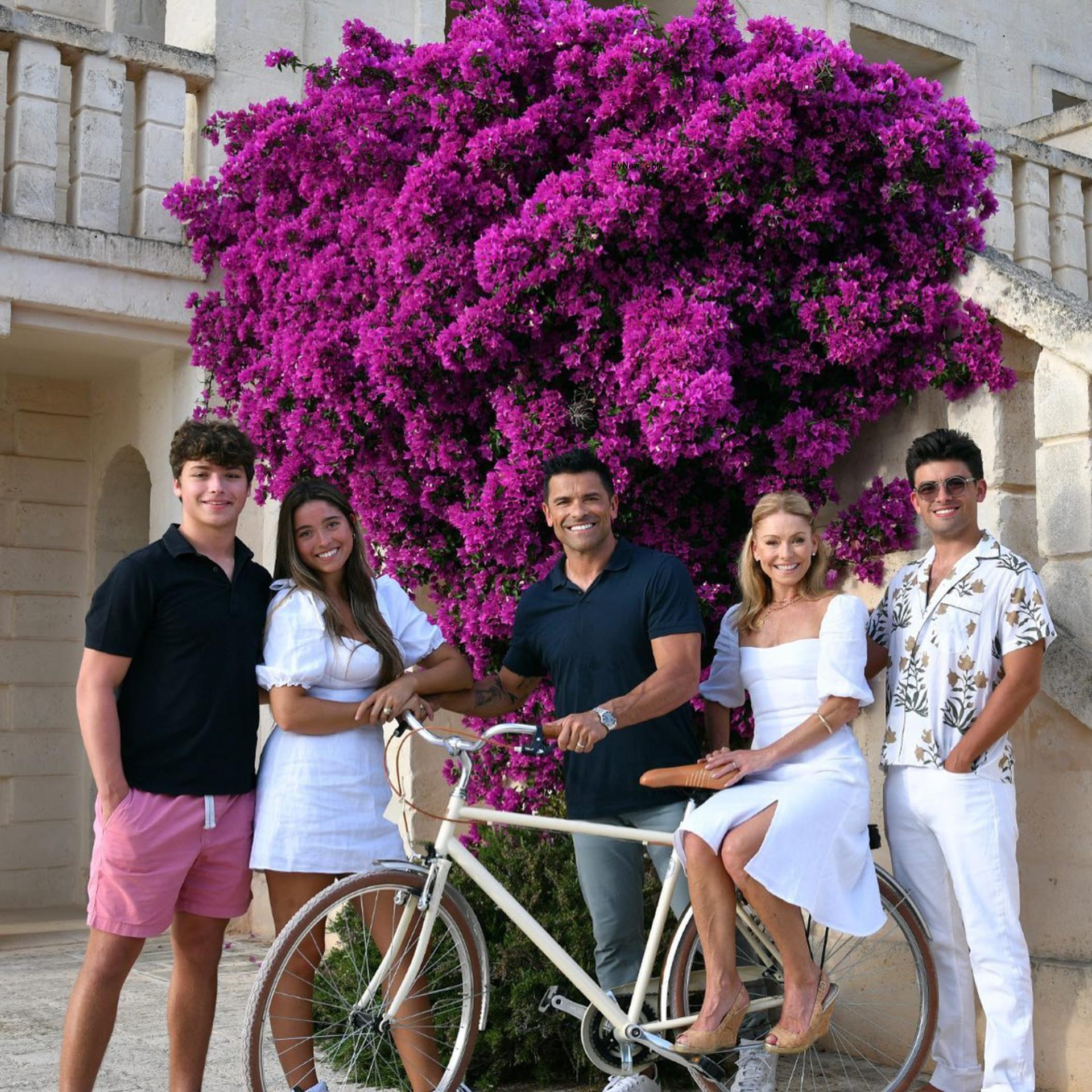 Kelly Ripa, Mark Consuelos, Michael, Lola and Joaquin