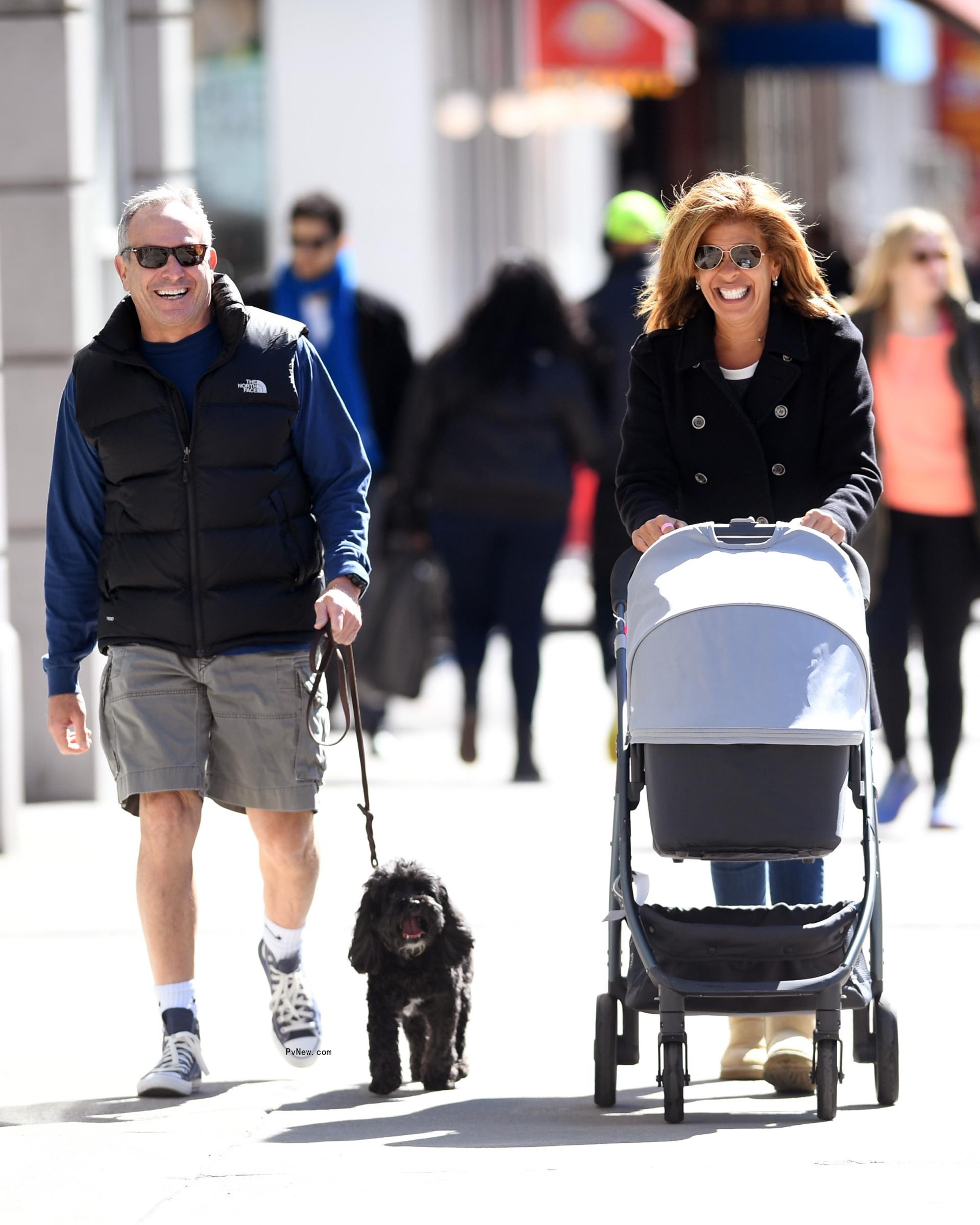 Joel Schiffman and Hoda Kotb walking