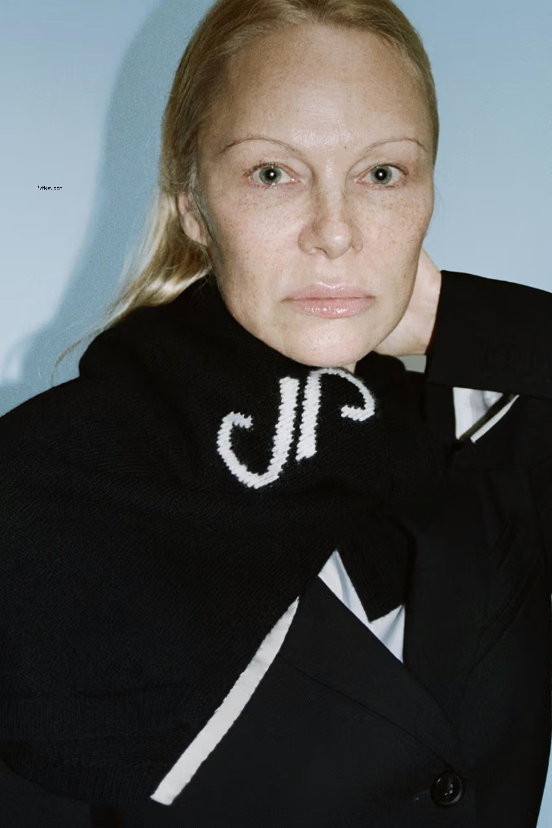 Pamela Anderson appears makeup-free in Proenza Schouler's spring 2024 campaign.