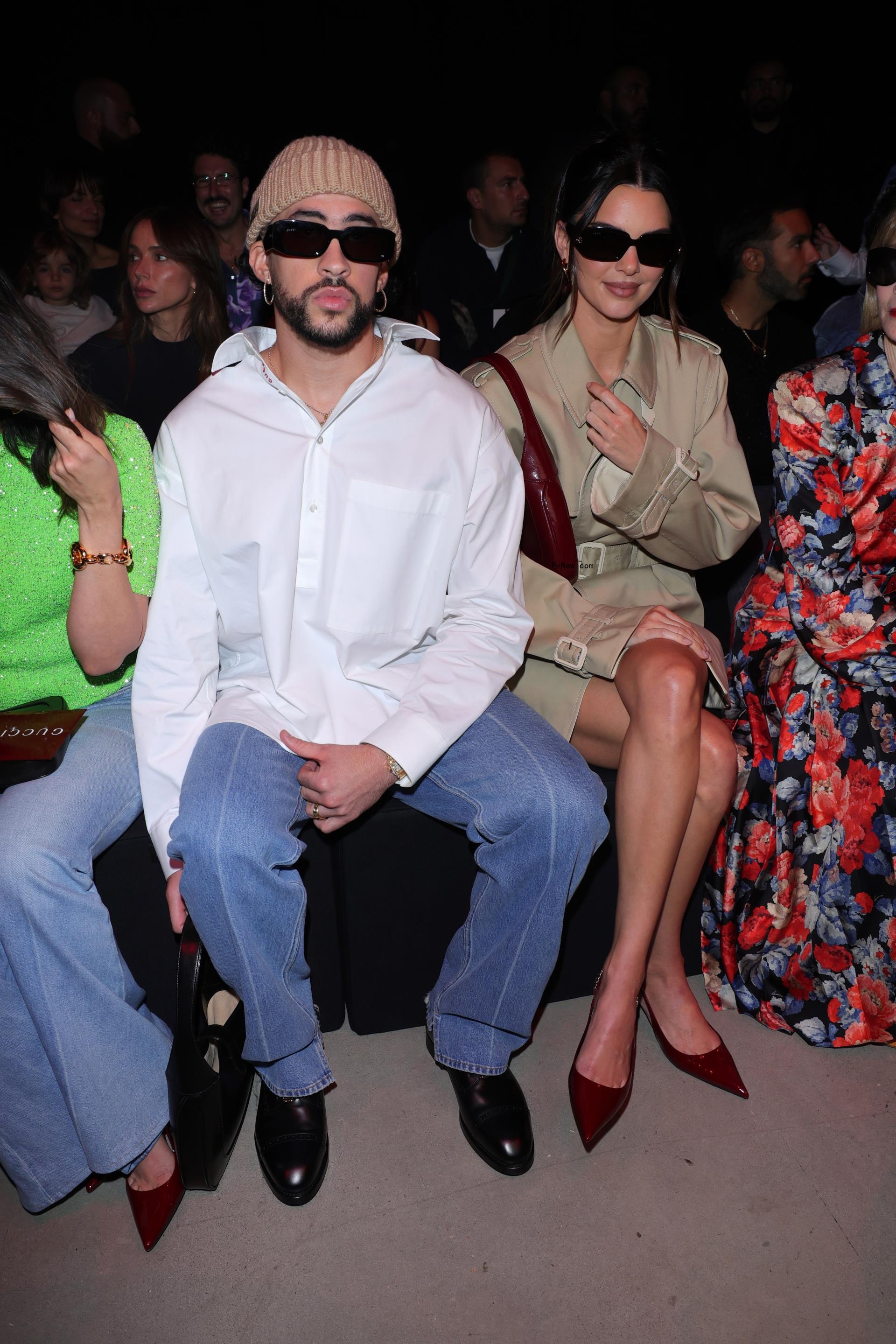 Kendall Jenner and Bad Bunny sitting together