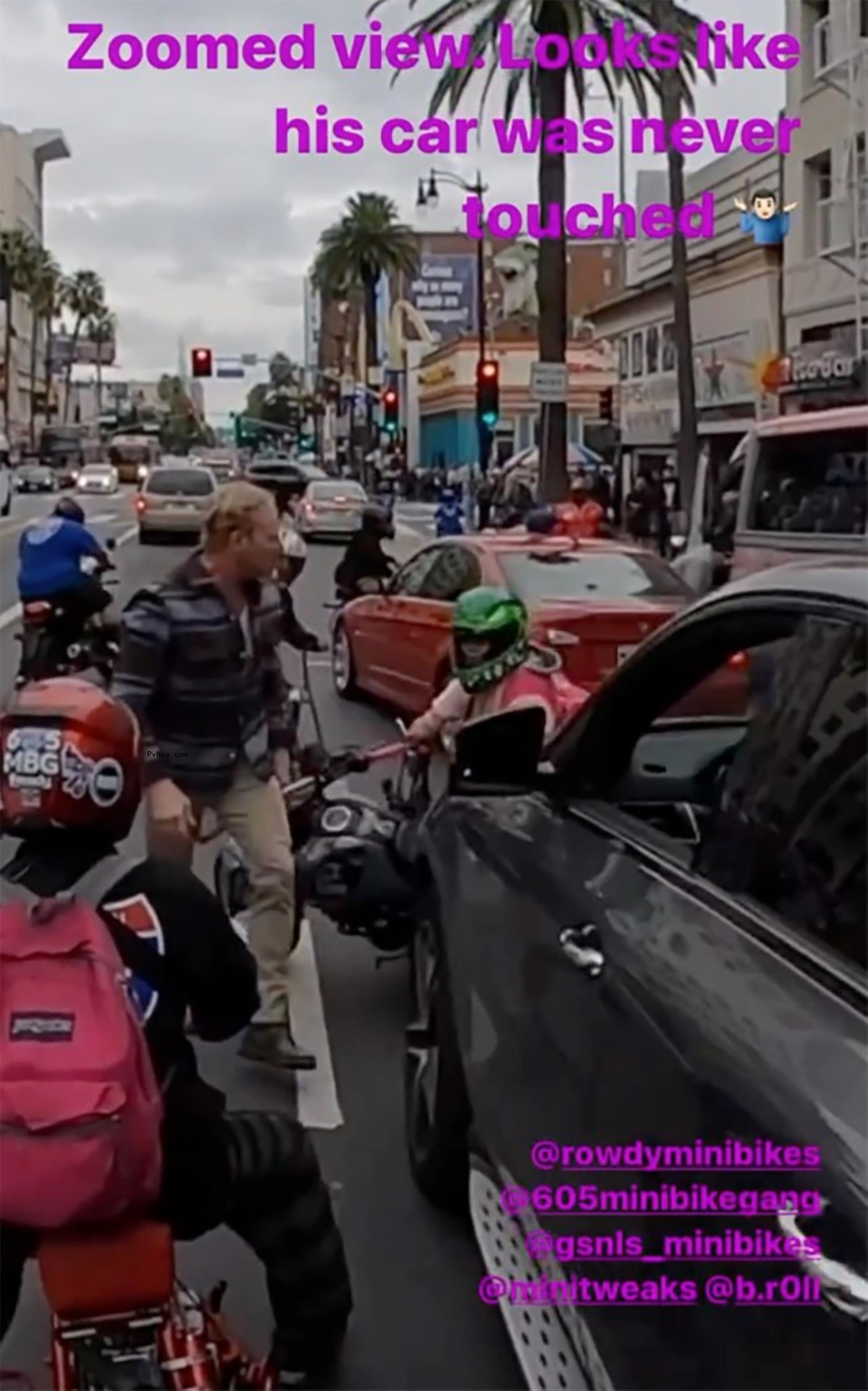 ian ziering in an altercation with a man on his motorcycle