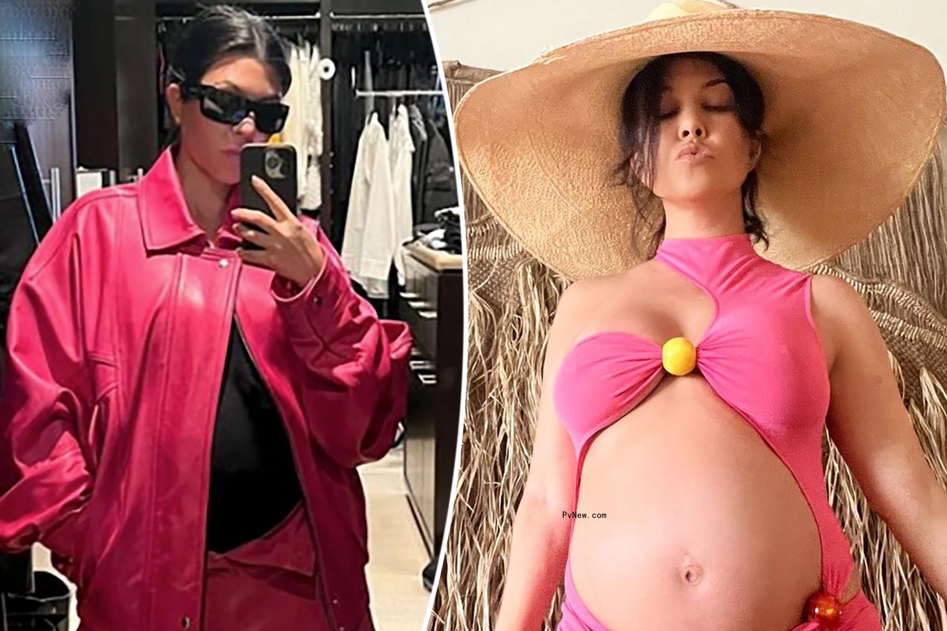 Kourtney Kardashian wears baggy pink cargo shorts, matching jacket for ‘Barbie’ movie