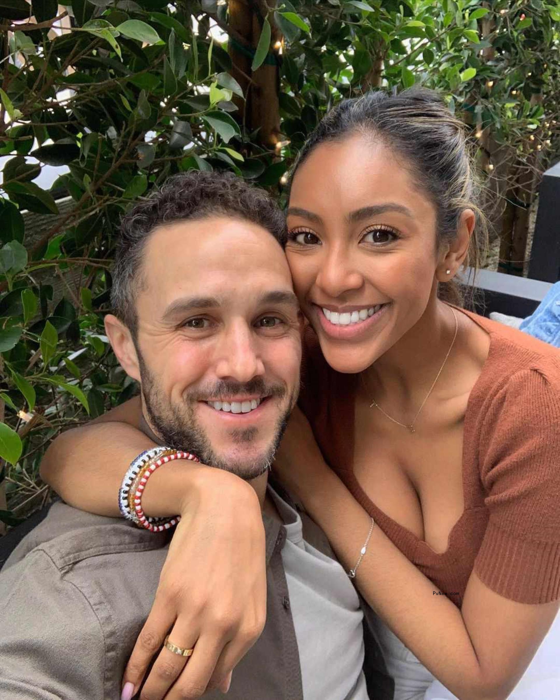 A selfie of Zac Clark and Tayshia Adams.
