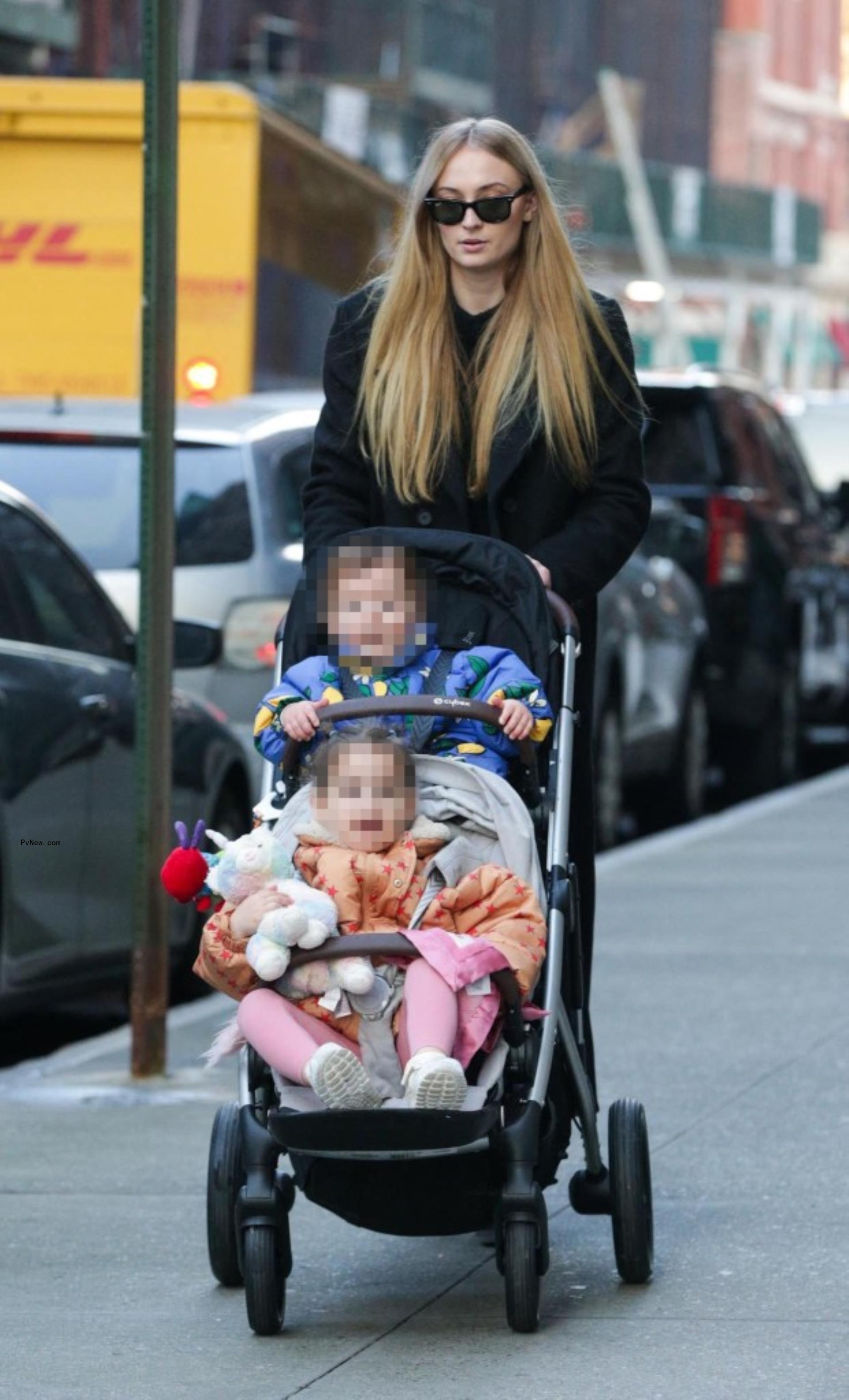 Sophie Turner and her daughters.