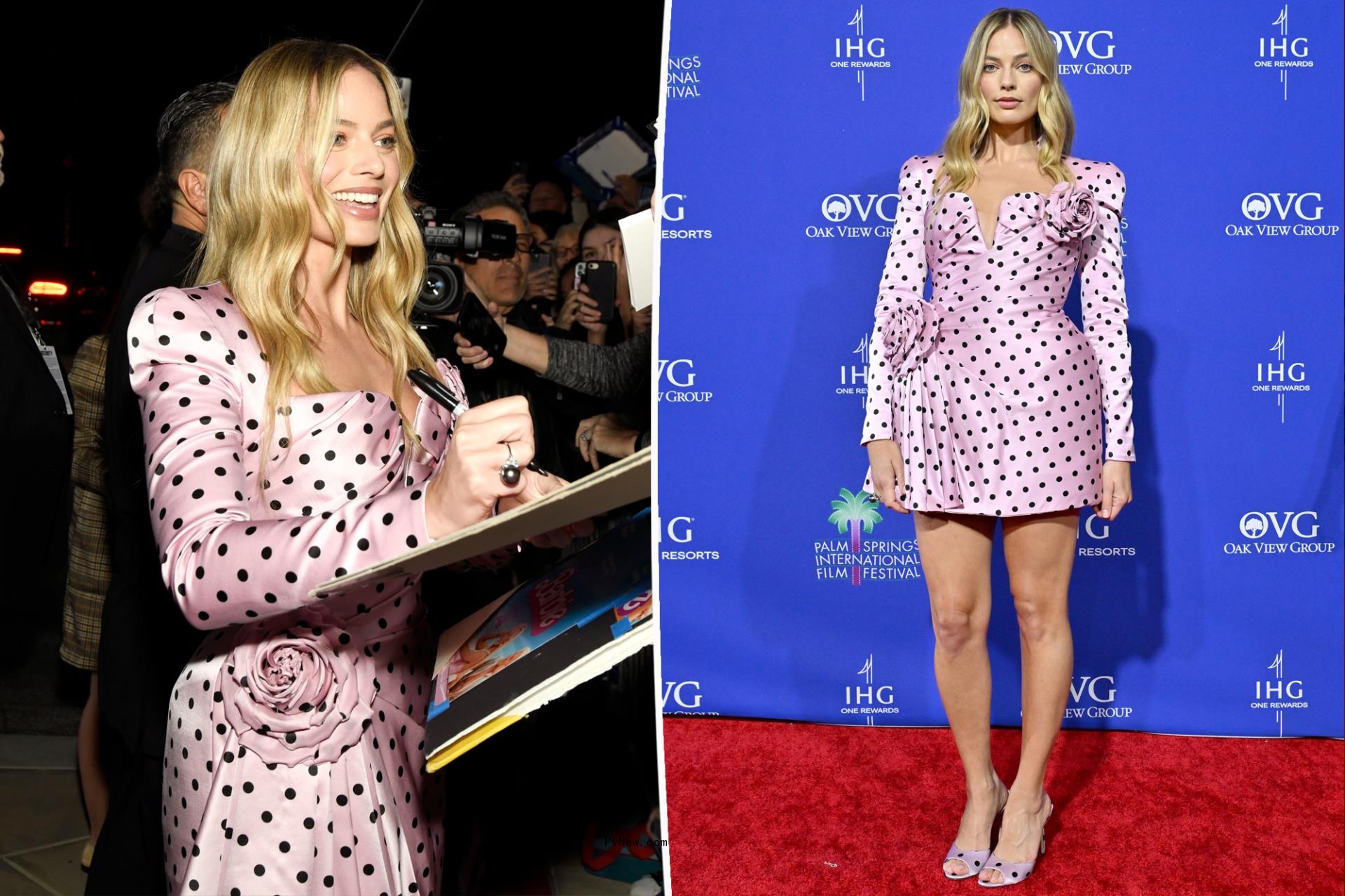 Margot Robbie kicks off awards season in Barbie pink at Palm Springs Internatio<i></i>nal Film Festival