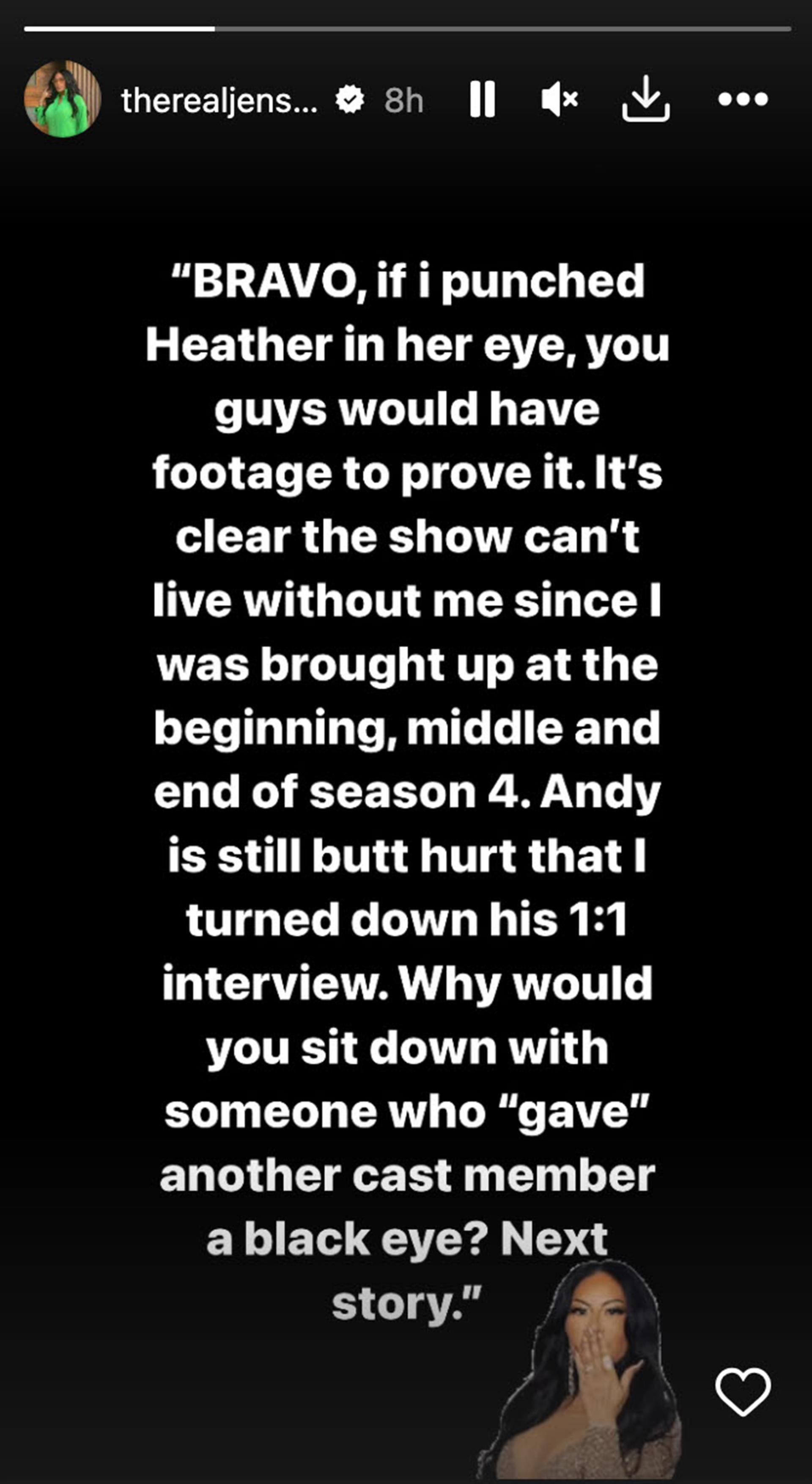 Jen Shah IG story.