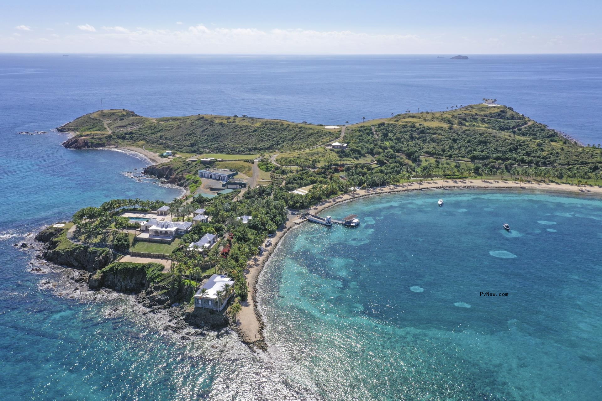 Little Saint James, private island in the US Virgin Islands. Formerly owned by Jeffrey Epstein.