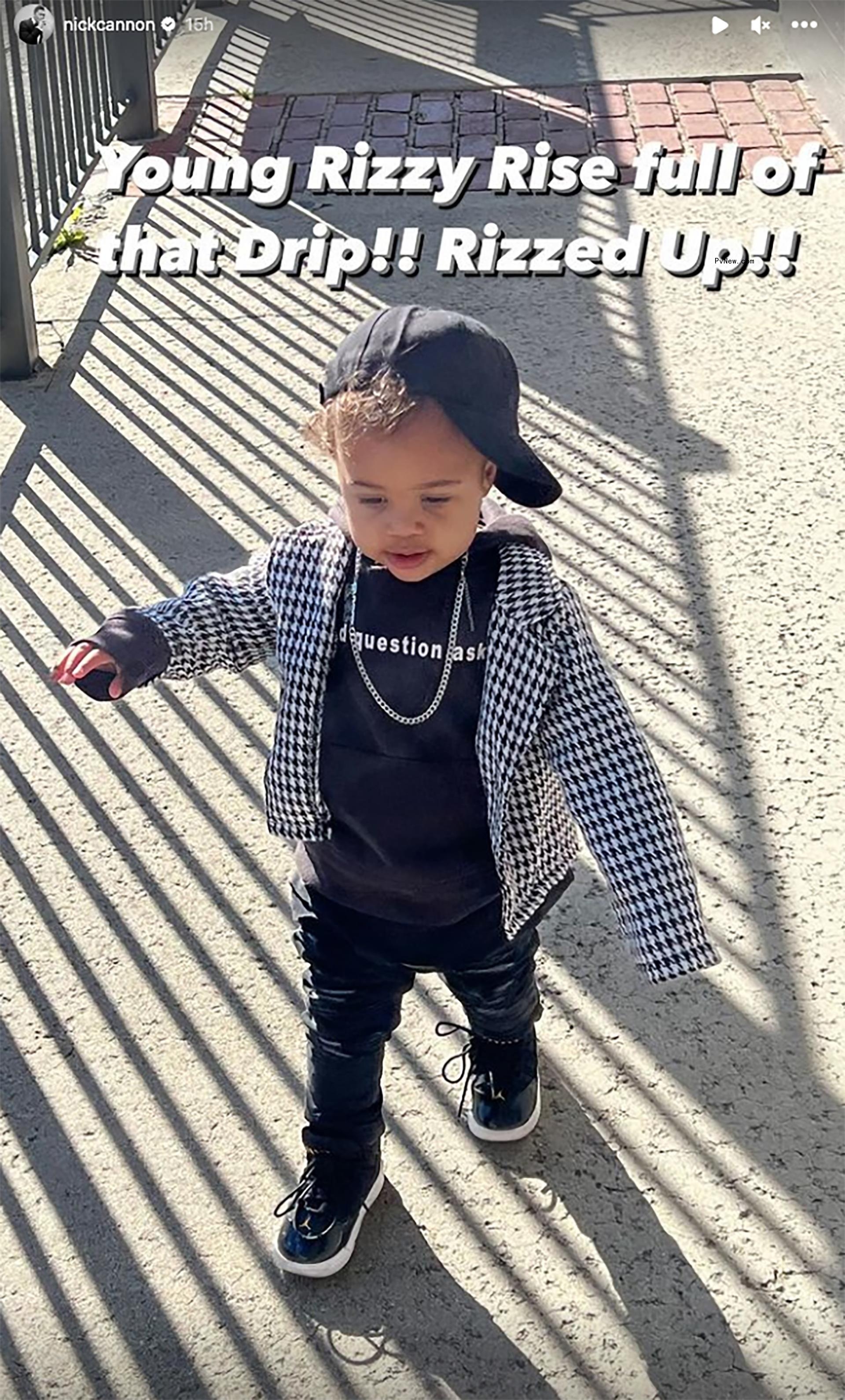 Nick Cannon's son Rise Messiah walking