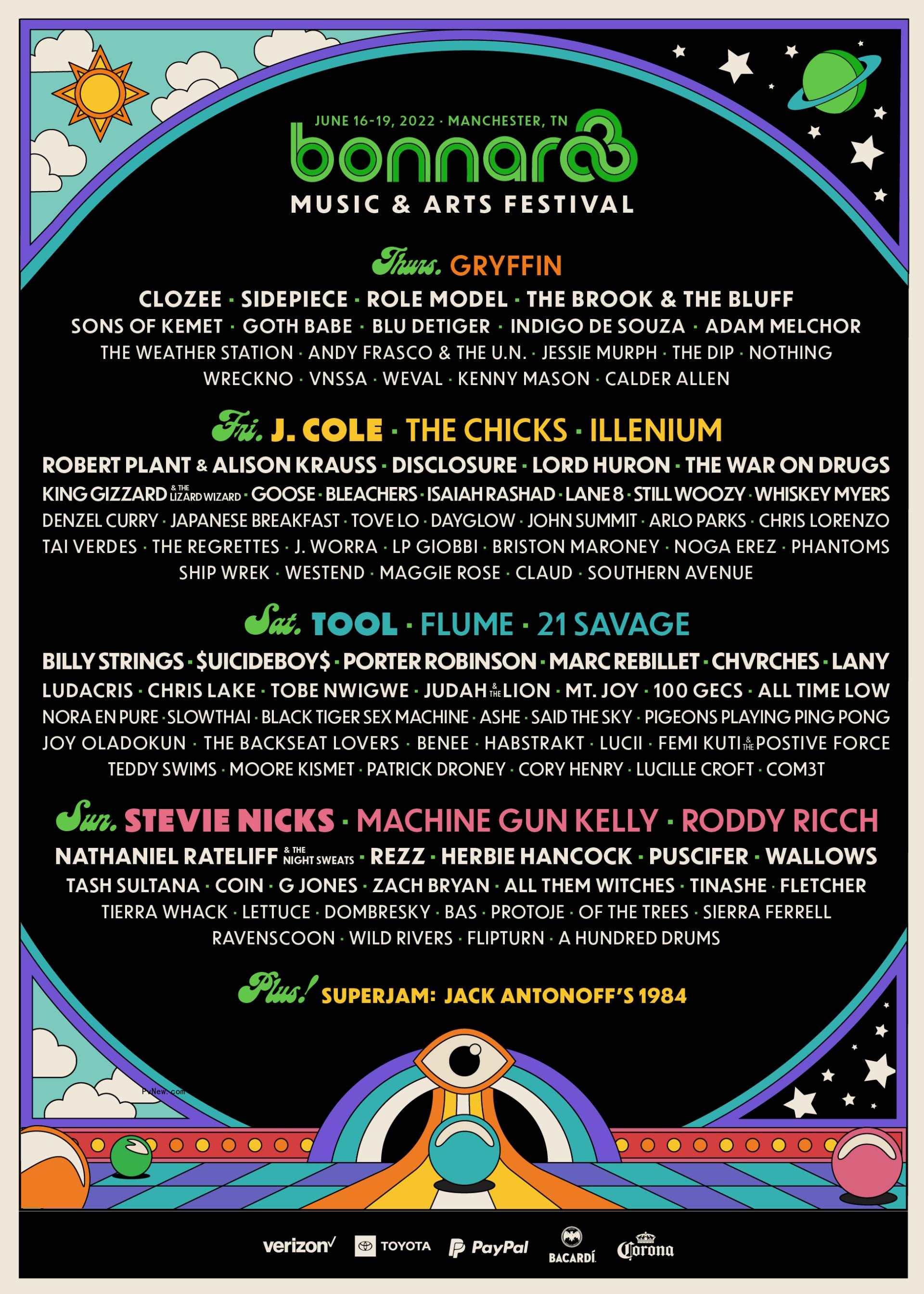 Bo<i></i>nnaroo Festival Unveils 2022 Lineup: J. Cole, Tool, Stevie Nicks to Headline