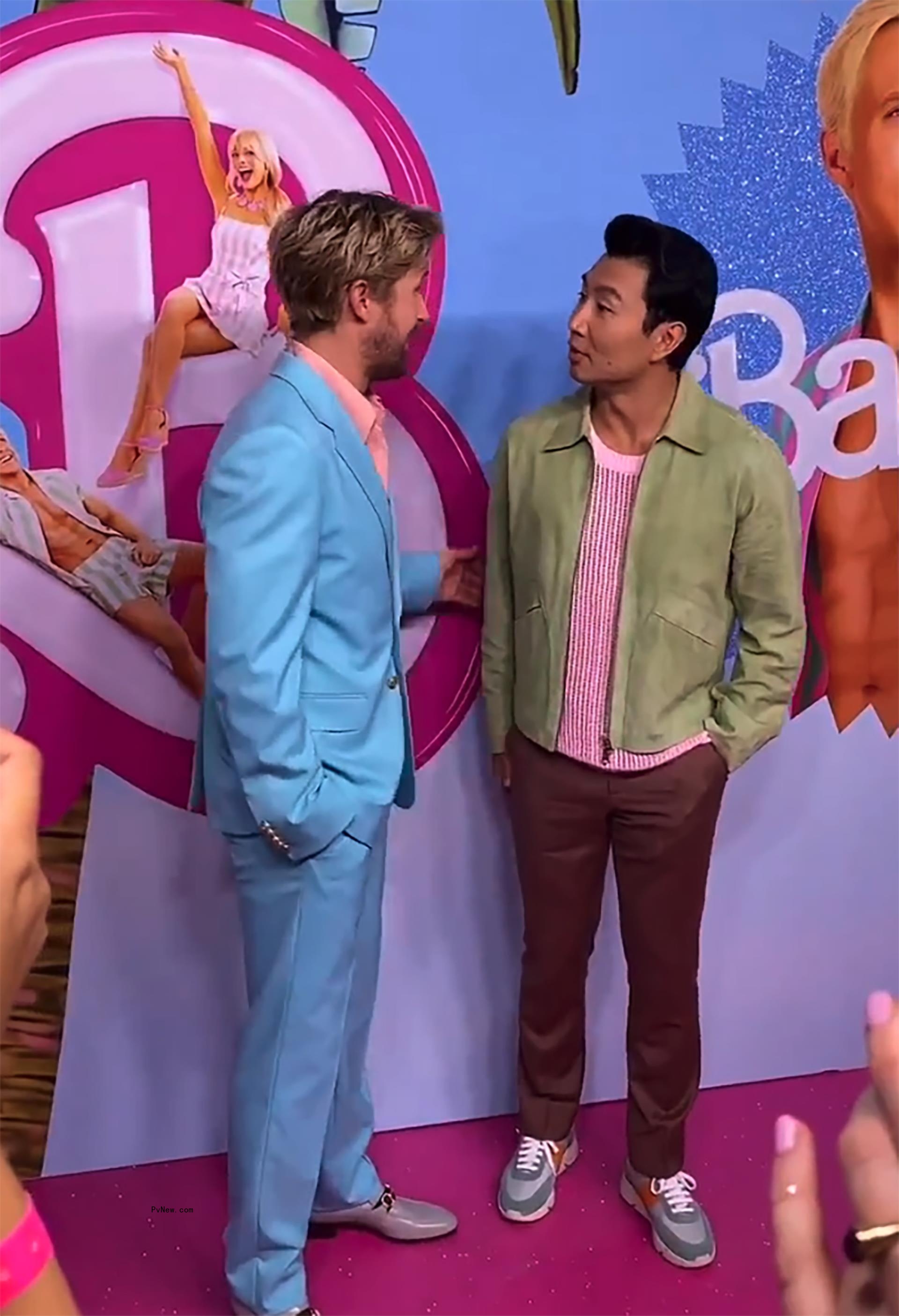 Simu Liu and Ryan Gosling