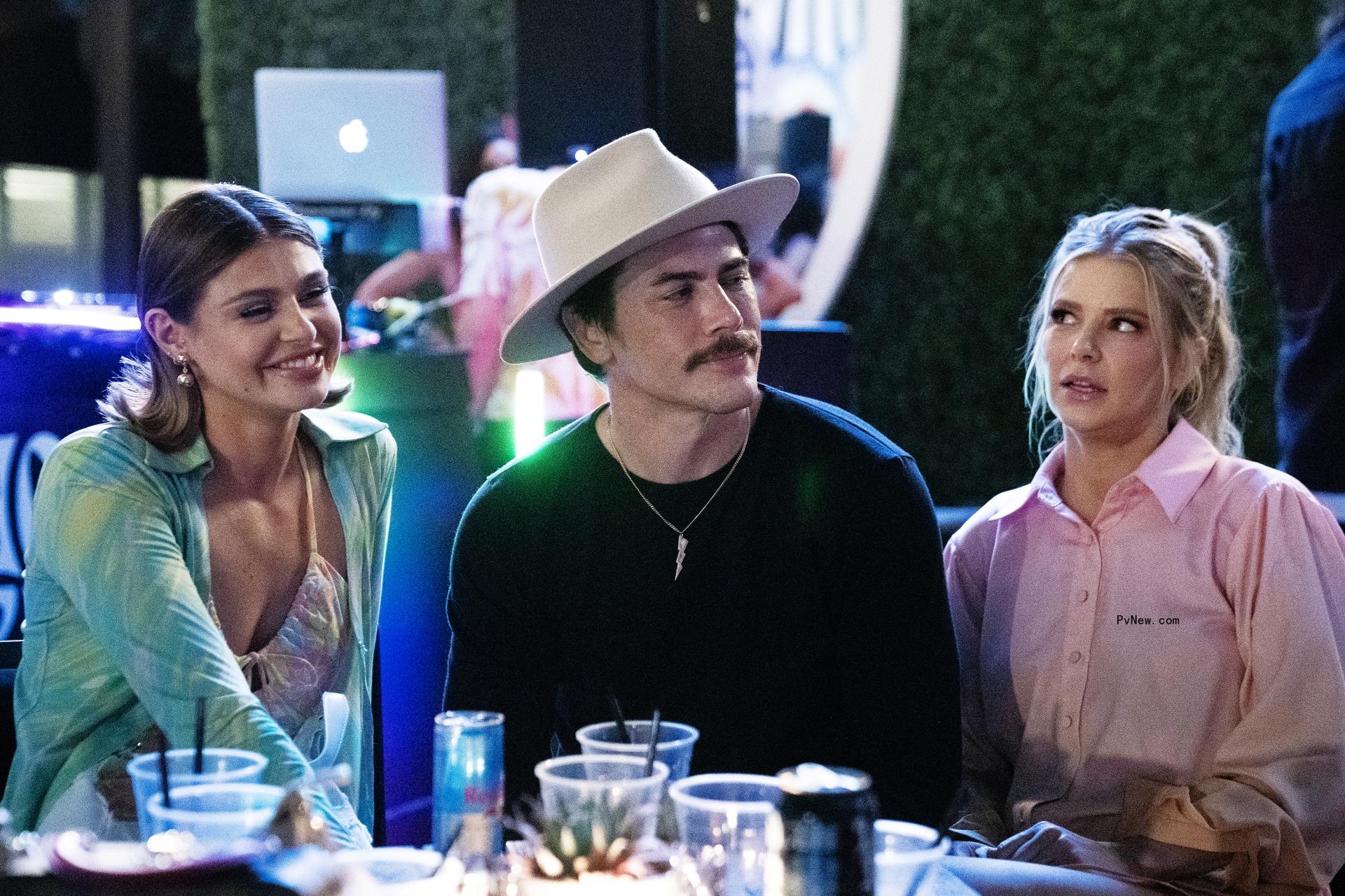 Raquel Leviss, Tom Sandoval and Ariana Madix sitting