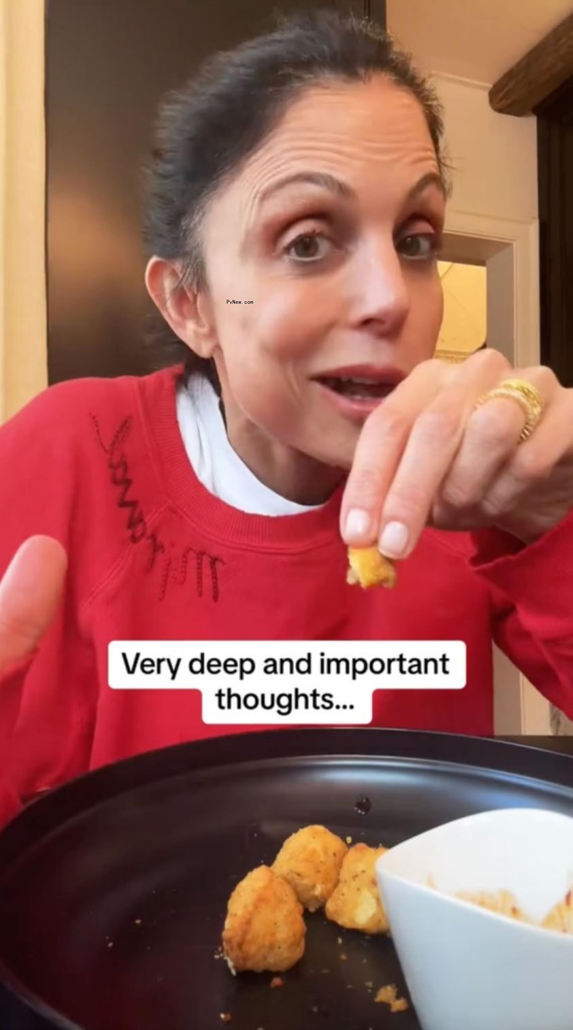Bethenny Frankel eating nuggets on TIkTok.