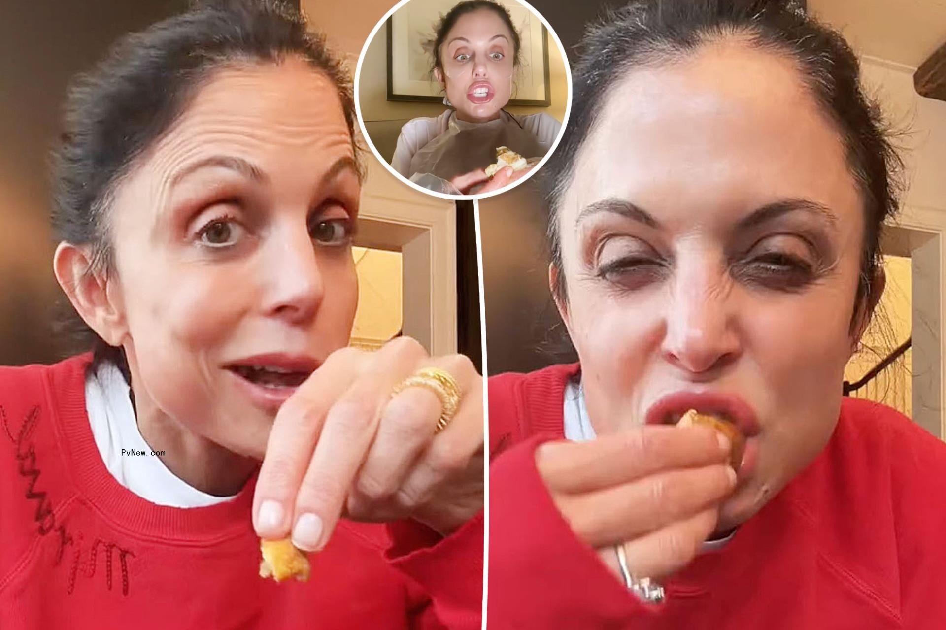 Bethenny Frankel defends ‘chaotic’ shellfish dinner in hotel while scarfing down air fryer nuggets