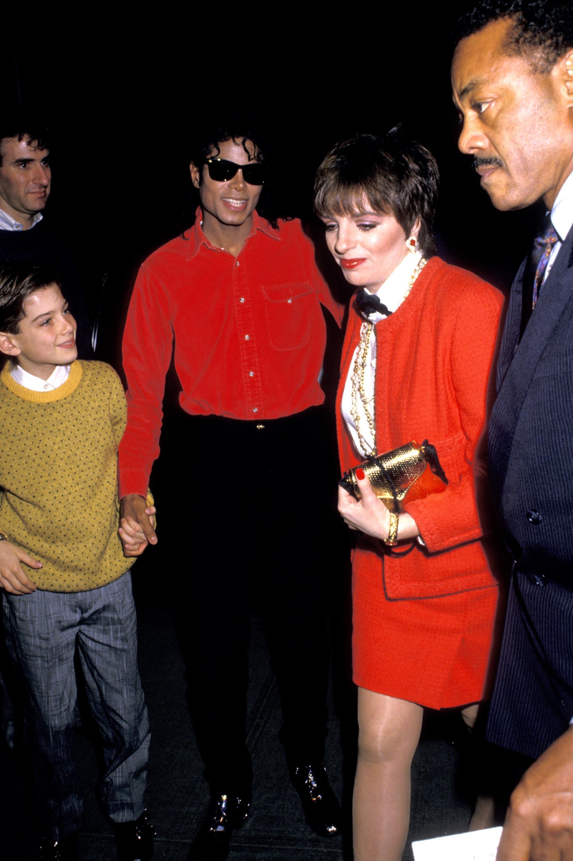 Michael Jackson, Liza Minnelli and James Safechuck in 1988.