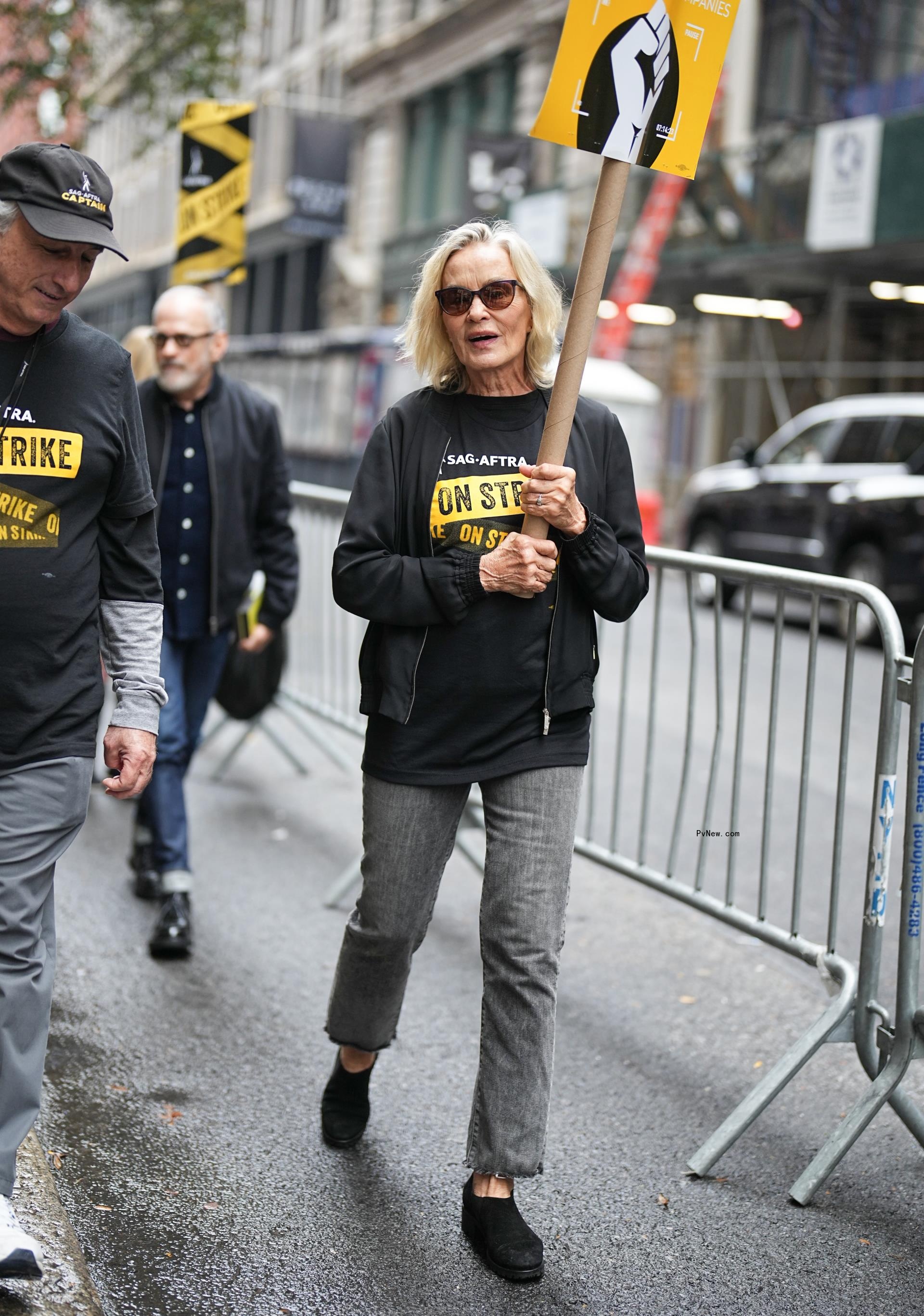 Jessica Lange protesting.