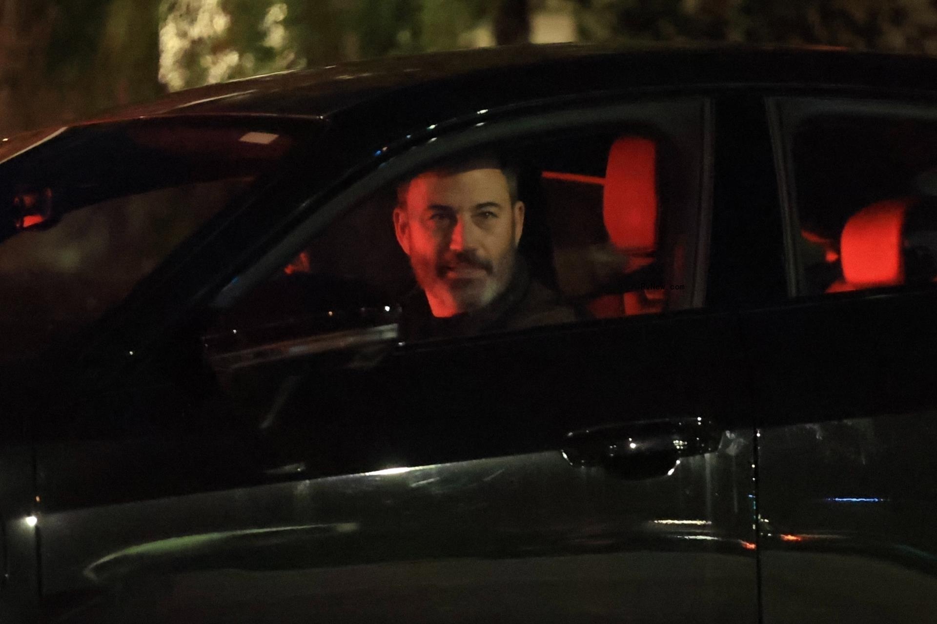 Jimmy Kimmel in his car.