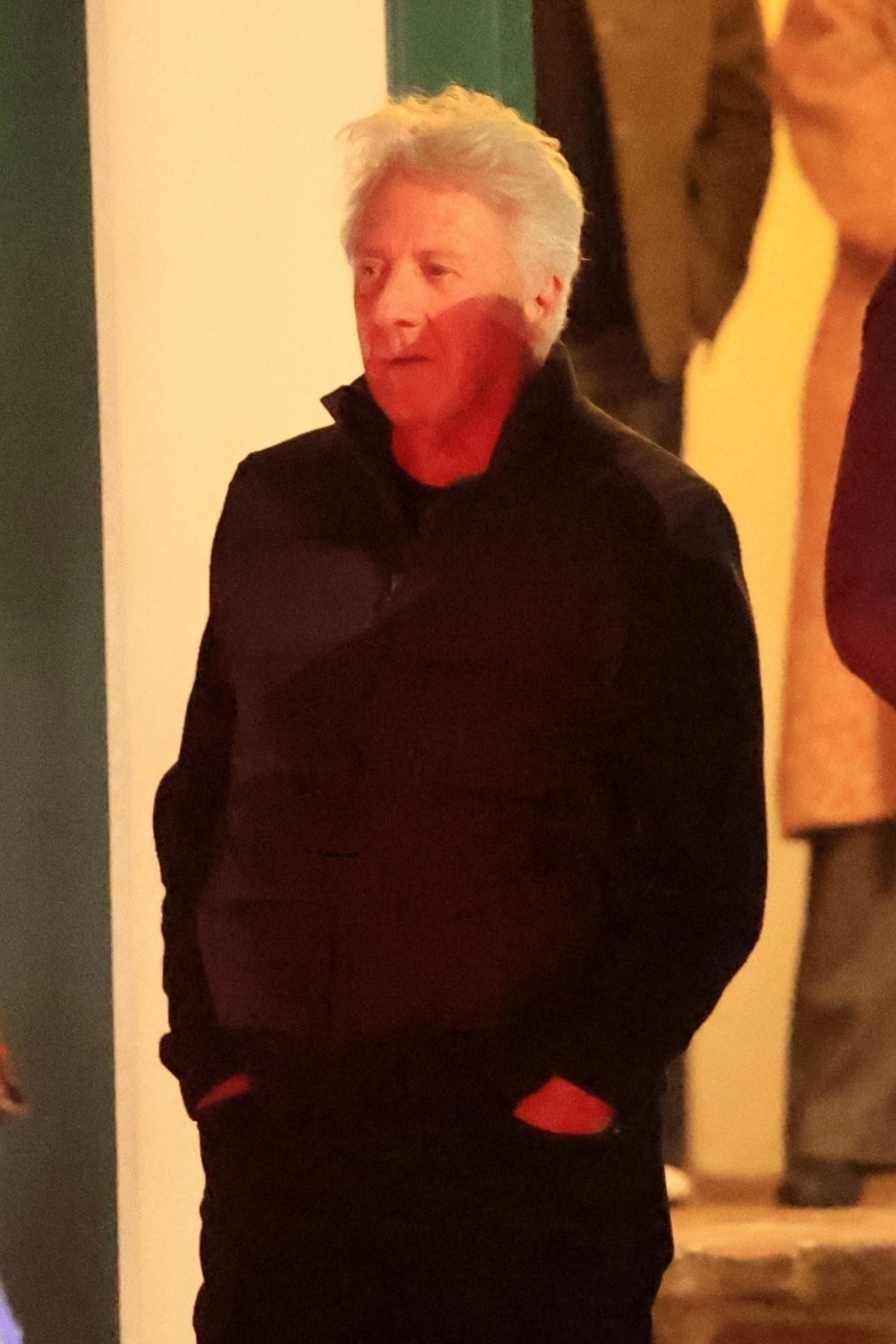 Dustin Hoffman leaving a restaurant