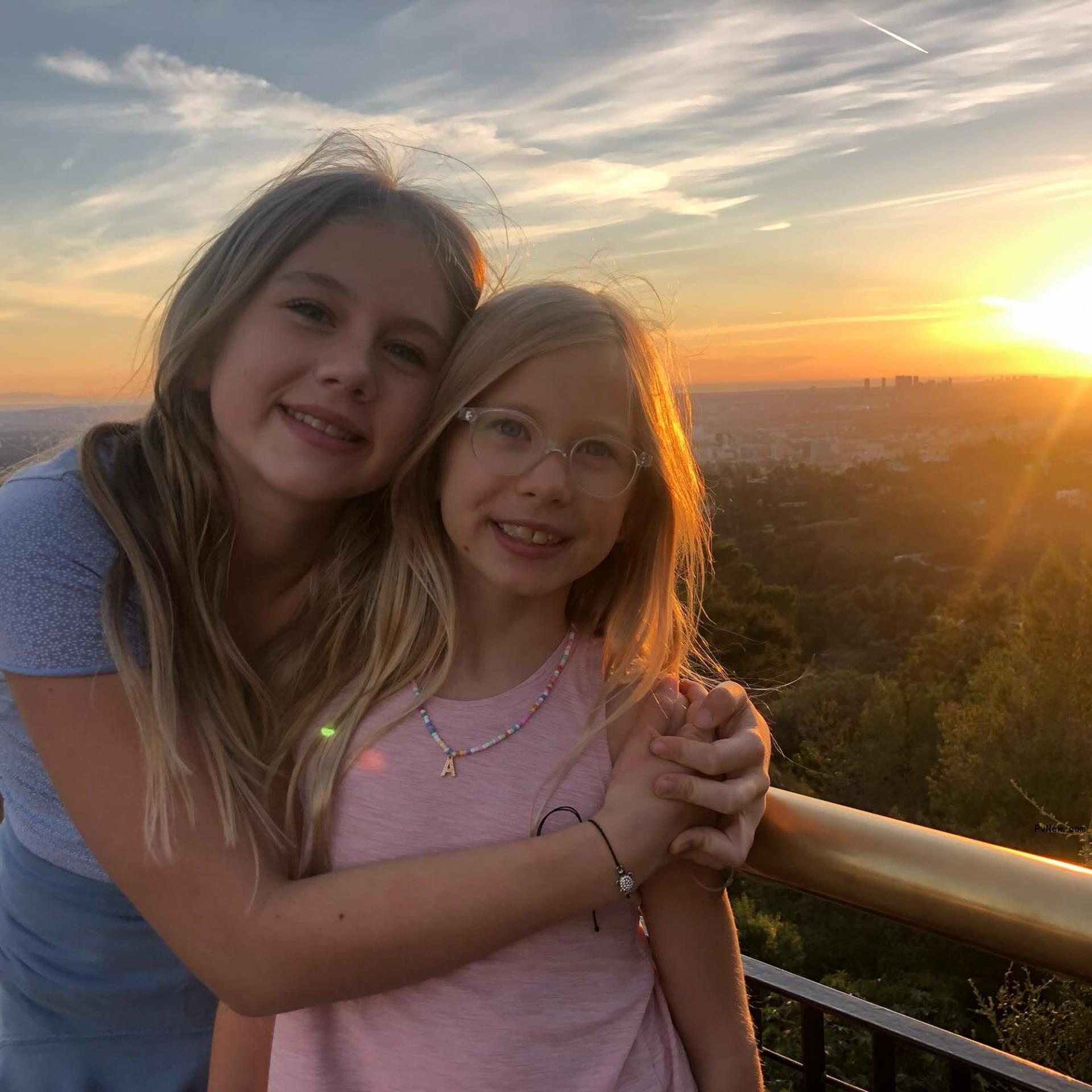 Christian Oliver's daughters Madita and Annik.