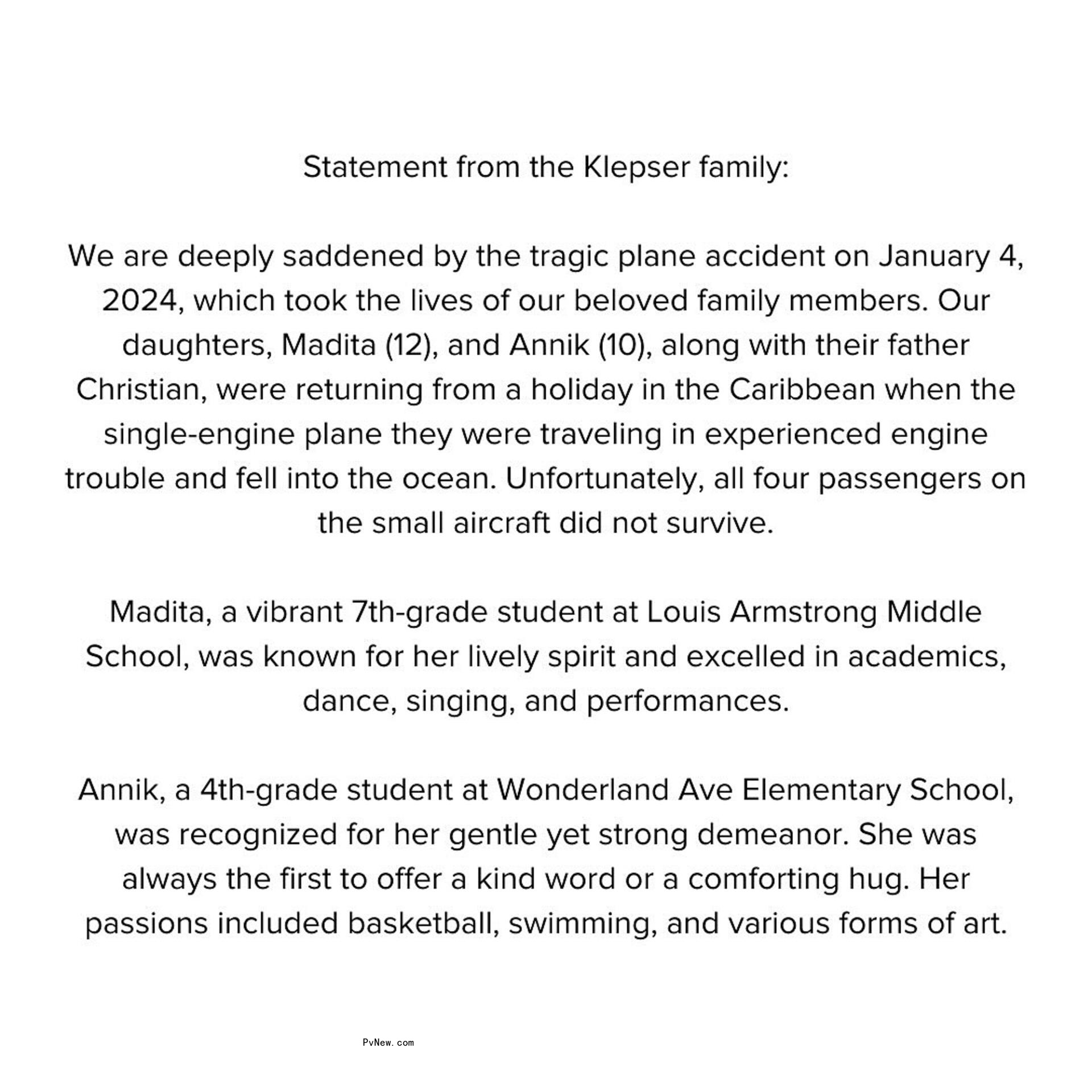 A statement on the death of Christian Oliver.