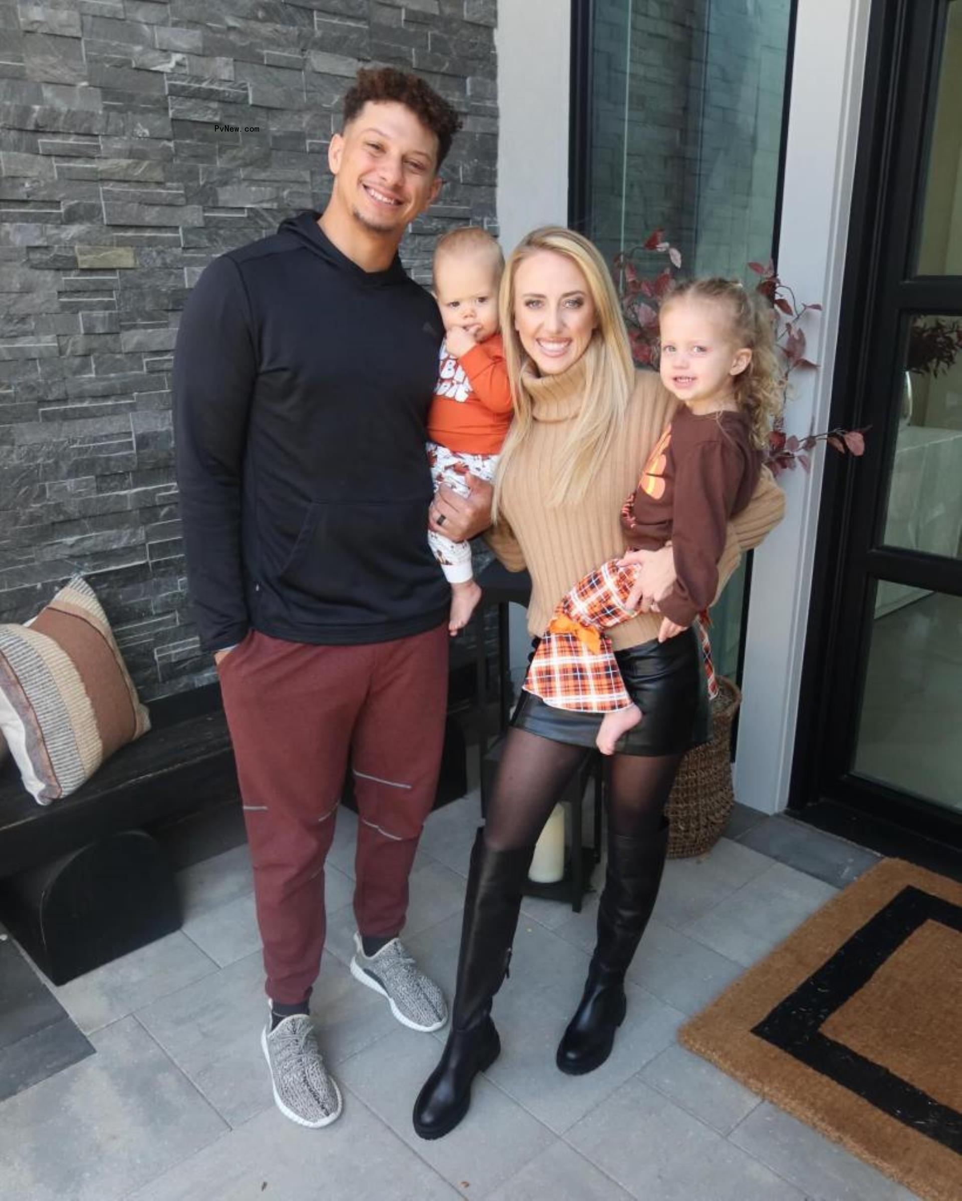 Brittany and Patrick Mahomes and their two kids