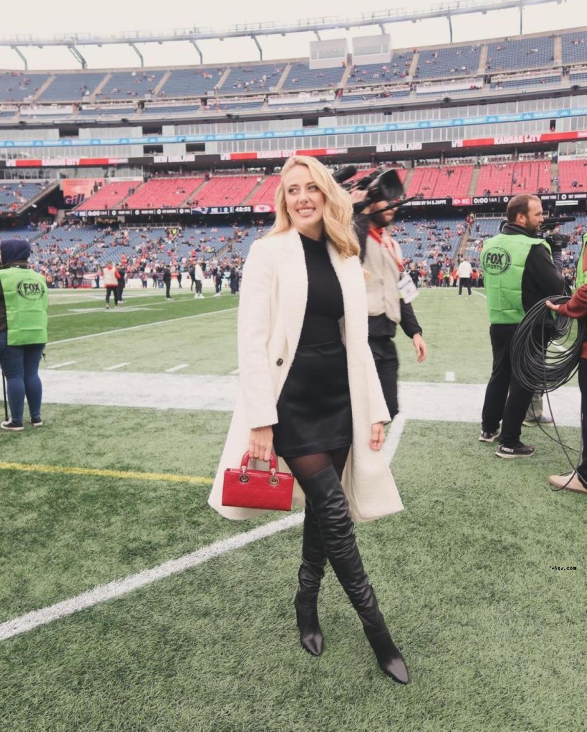 Brittany Mahomes on a football field