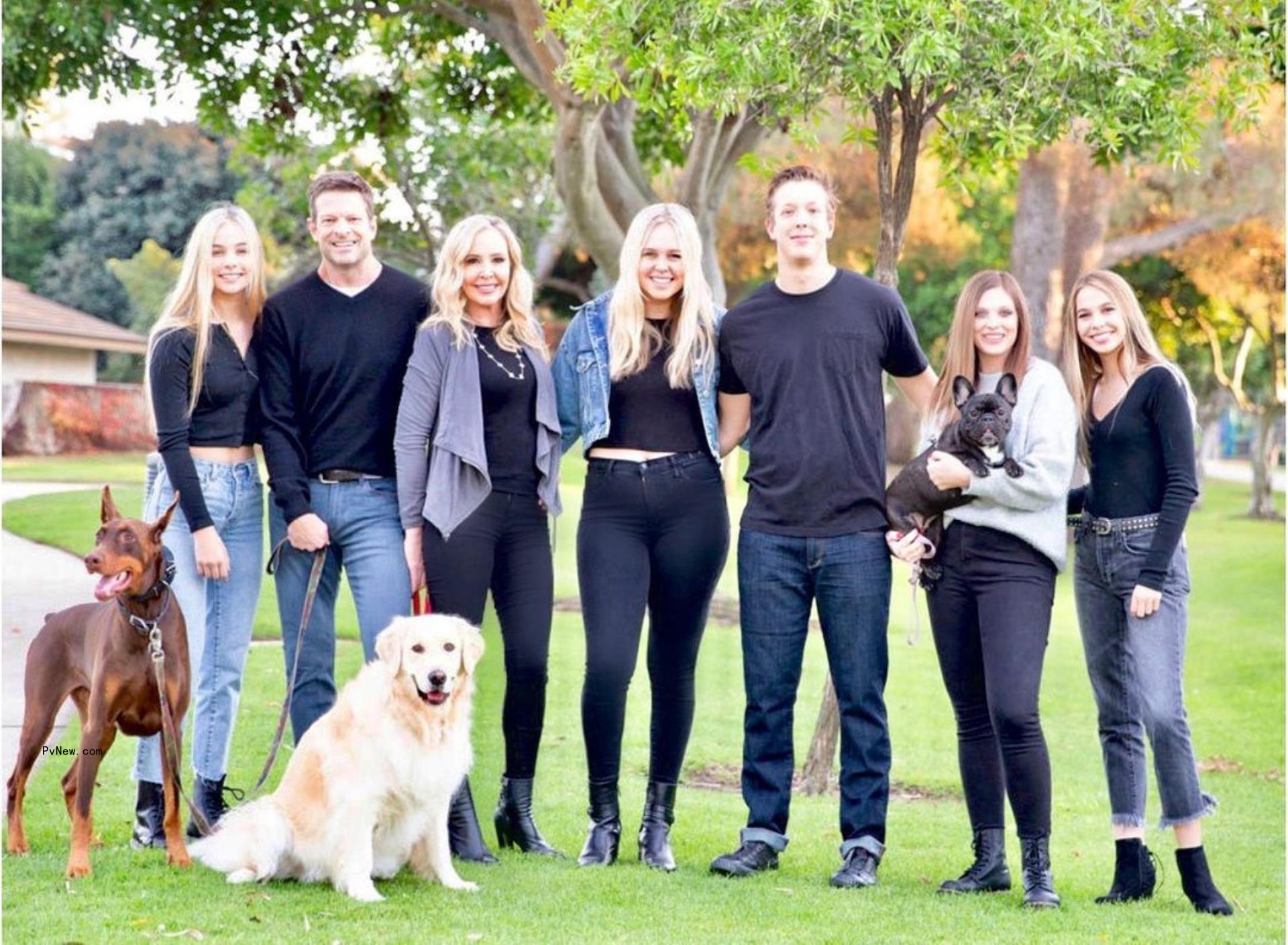 Shannon Beador with her three daughters and John Janssen with his son and daughter