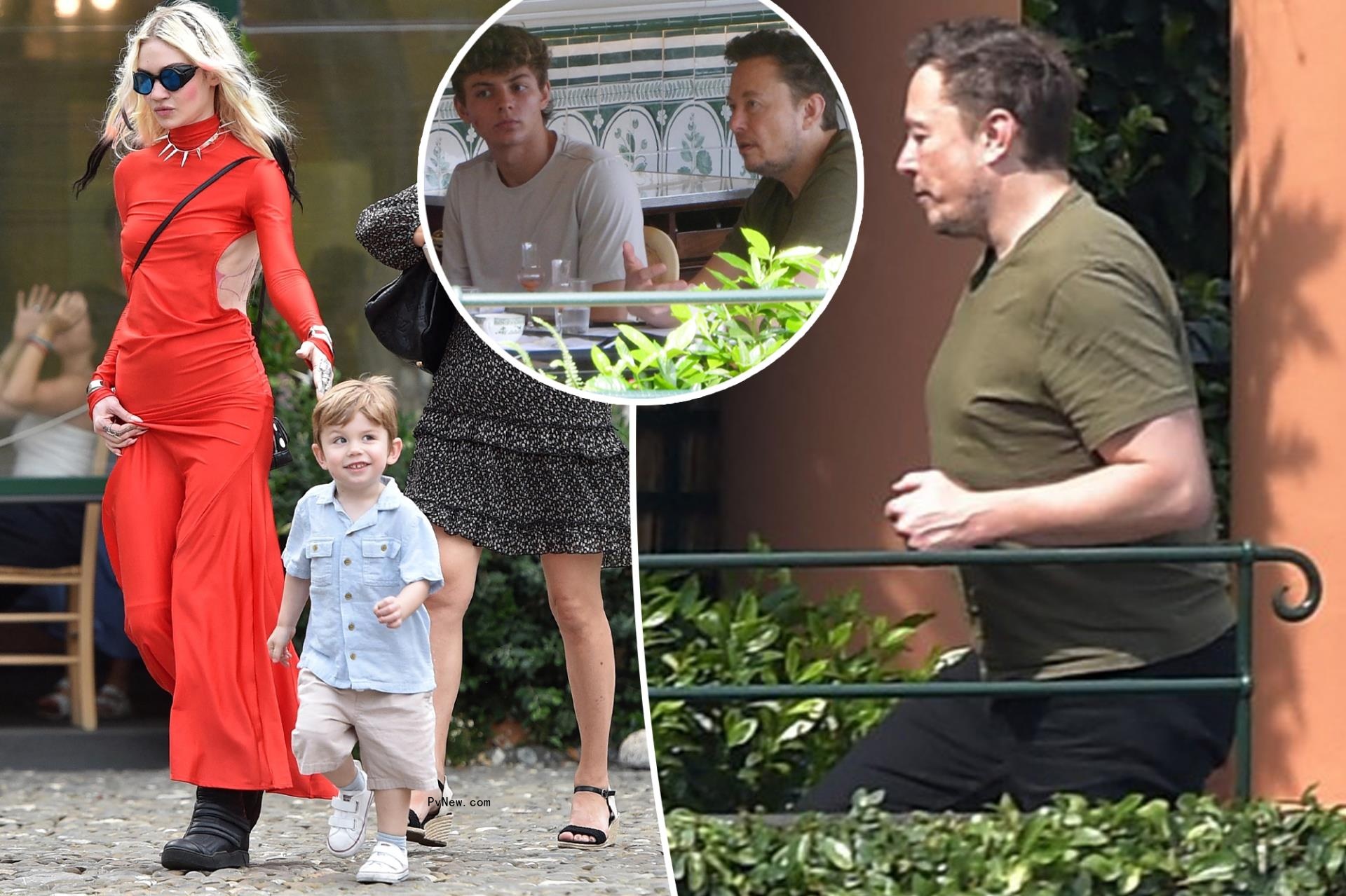 Exes Elon Musk and Grimes both vacation in Portofino with sons