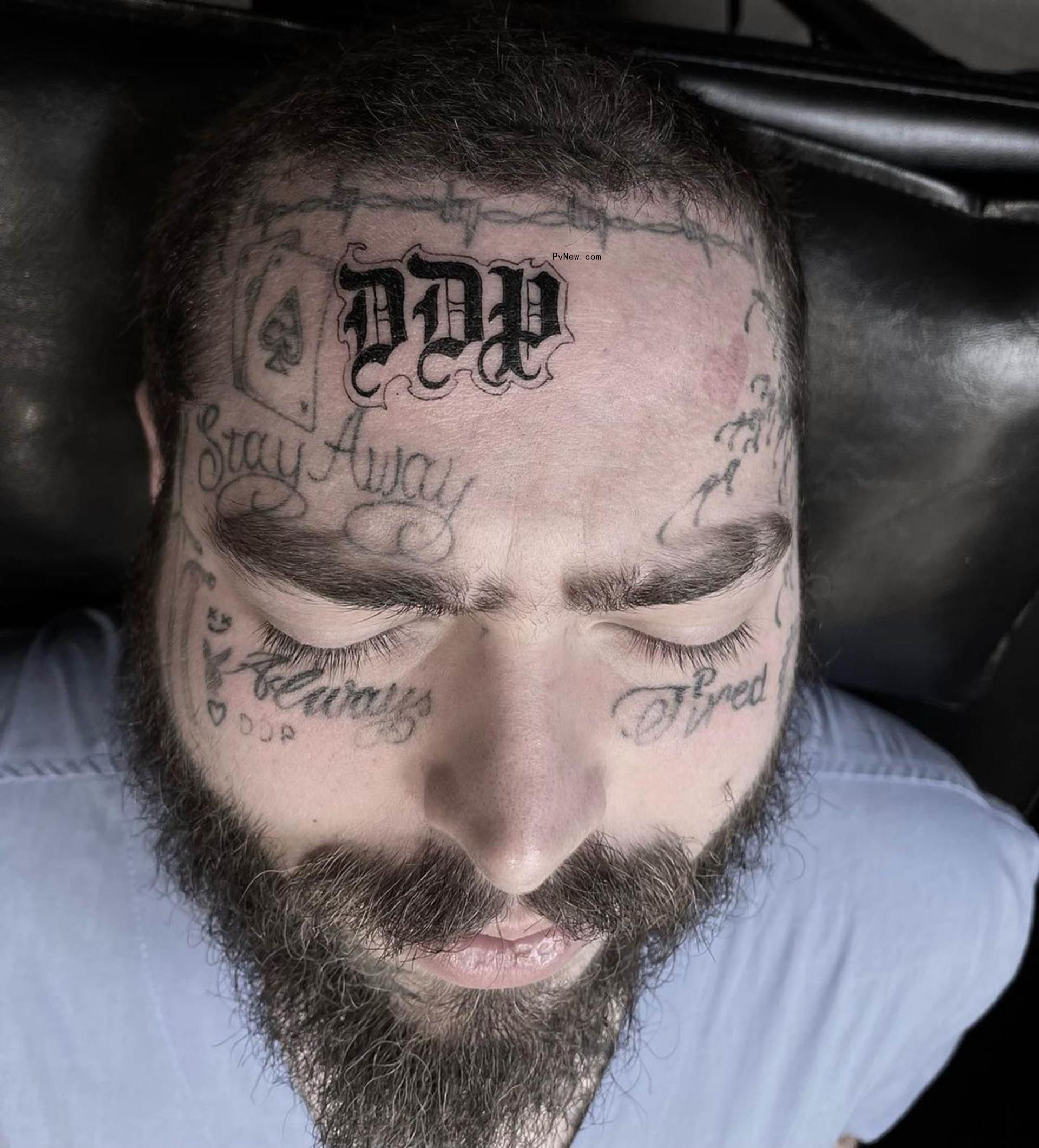 Post Malone's tattoo of his daughter's initials