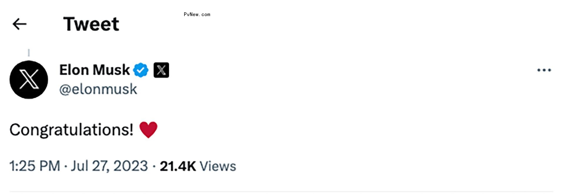 Elon Musk's tweet