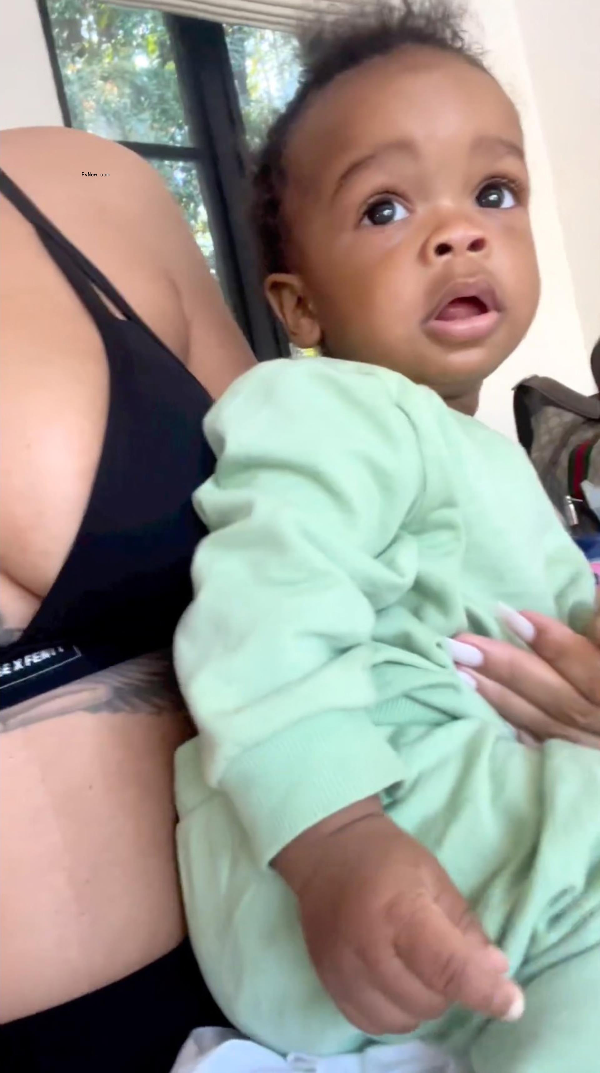 Rihanna holding son RZA