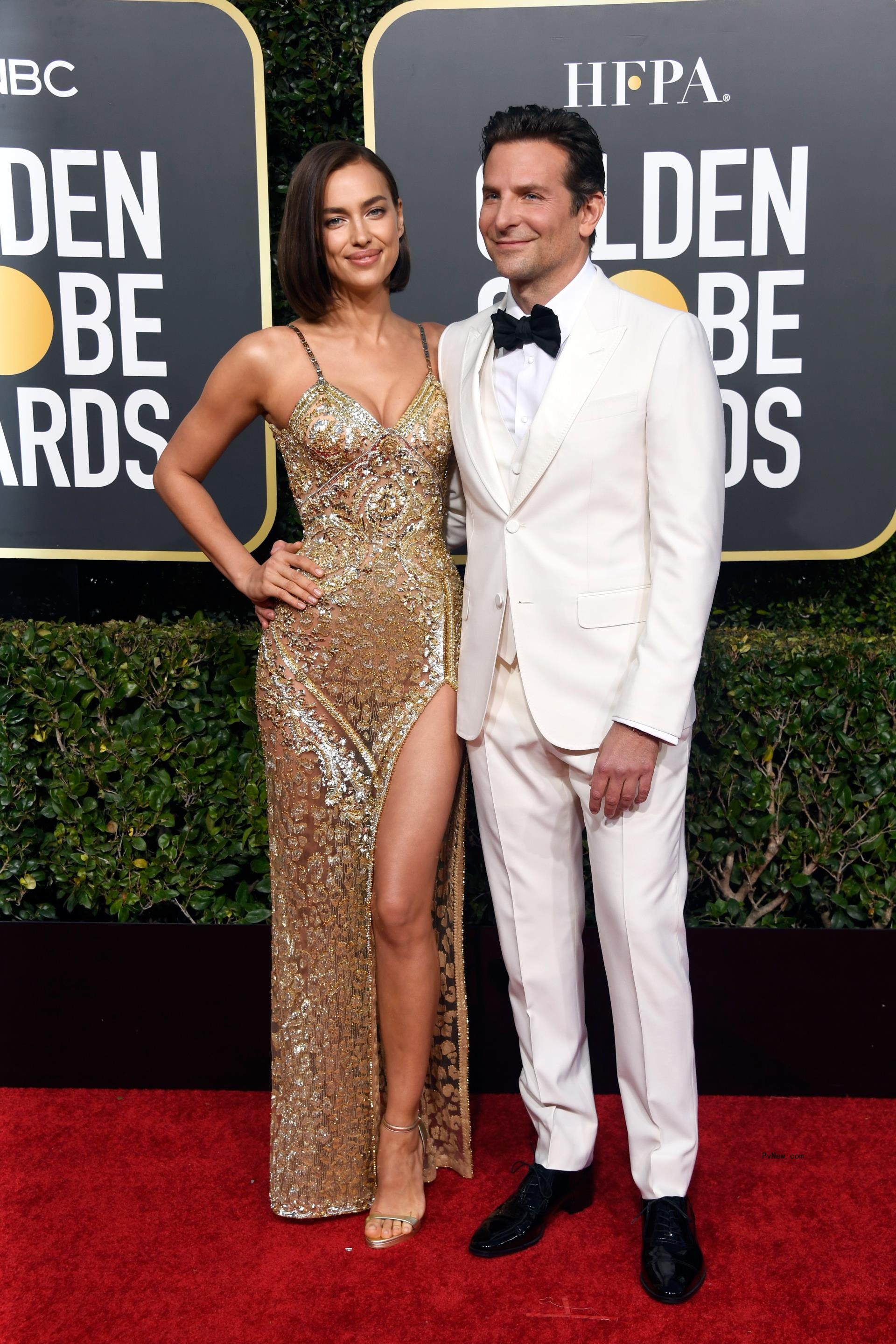 Irina Shayk and Bradley Cooper at Golden Globes in 2019.