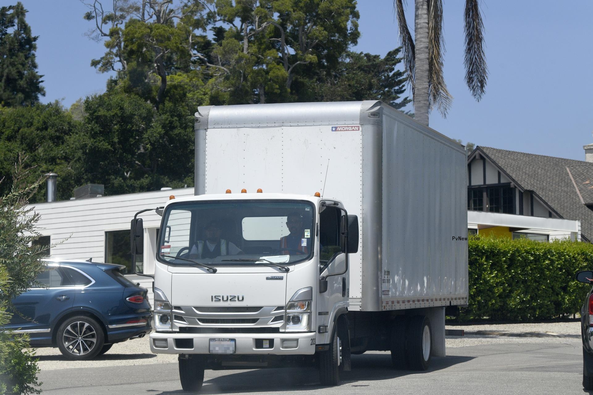 Moving truck at Kevin Costner's house