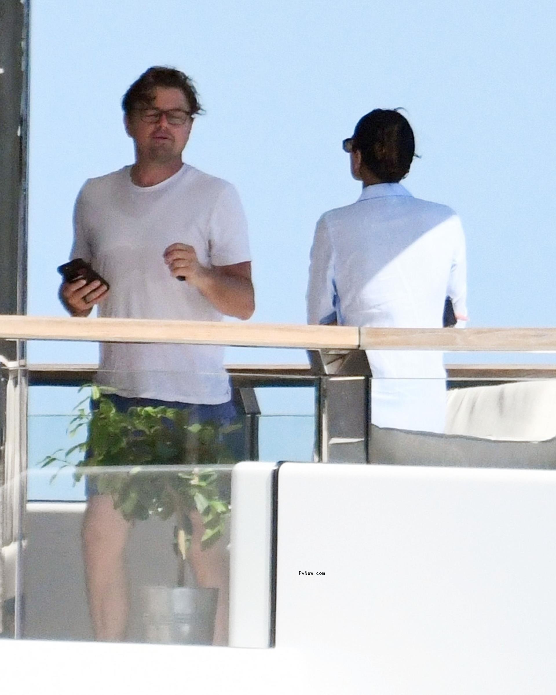 Leo<i></i>nardo DiCaprio and Neelam Gill on a yacht in Italy.