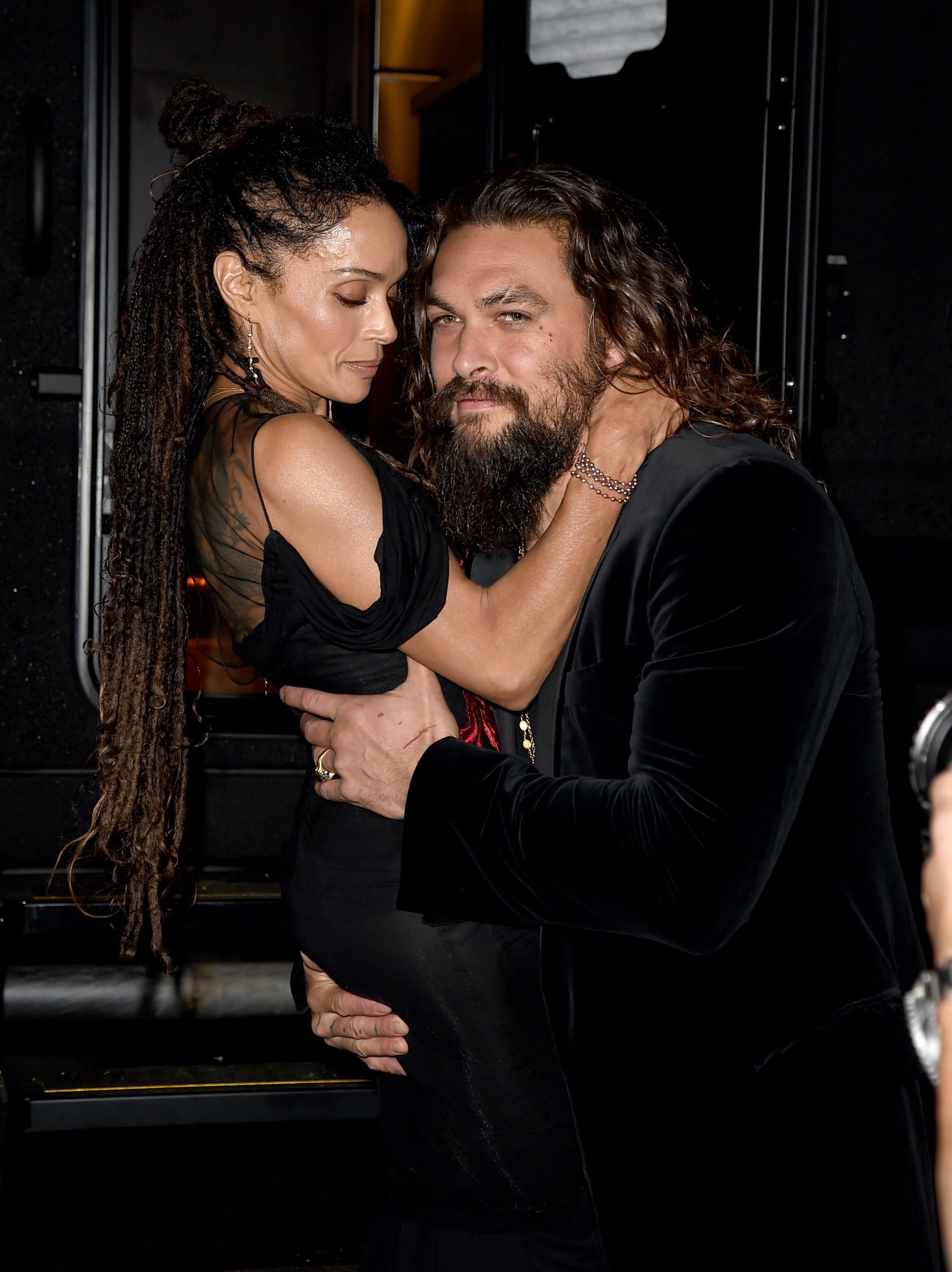 Lisa Bo<i></i>net with Jason Momoa.