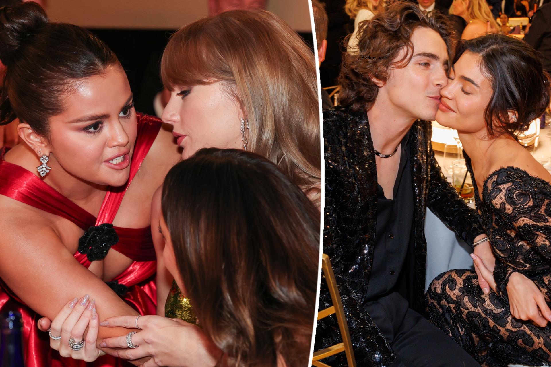 Lip reader co<i></i>nfirms Selena Gomez, Taylor Swift were talking a<i></i>bout Timothée Chalamet during viral Golden Globes 2024 moment