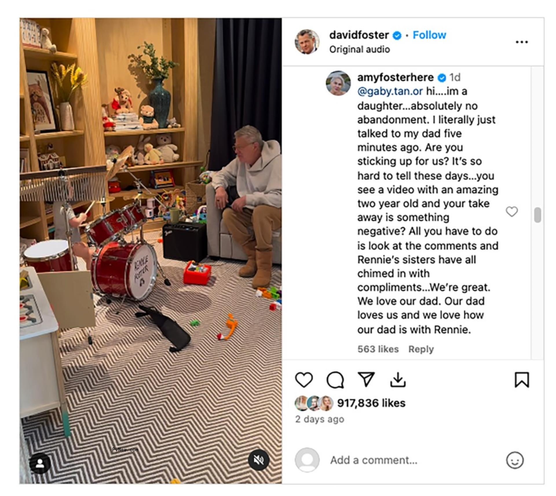 A screenshot of Amy Foster's comment.