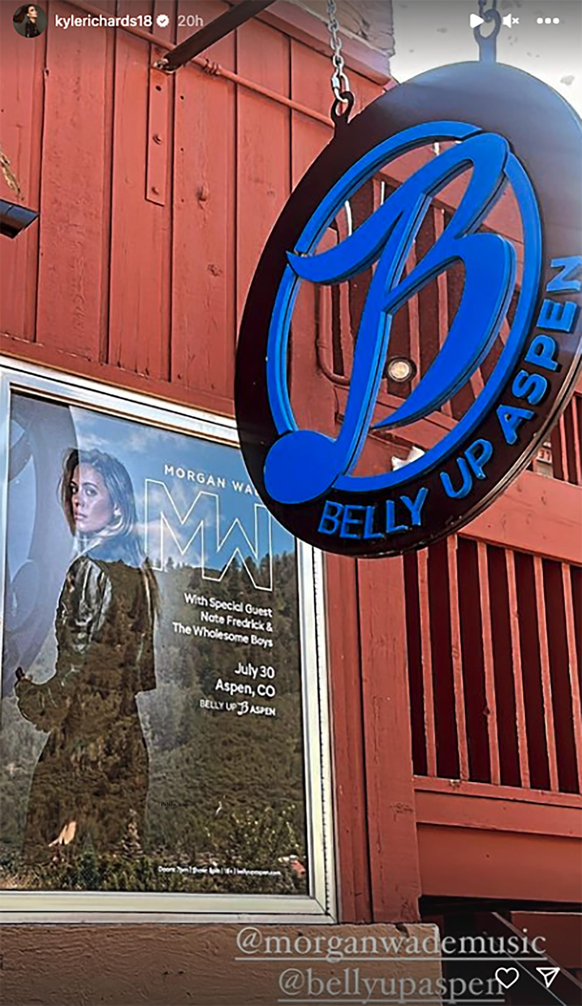 A Morgan Wade poster in a window at Belly Up in Aspen, Colo.