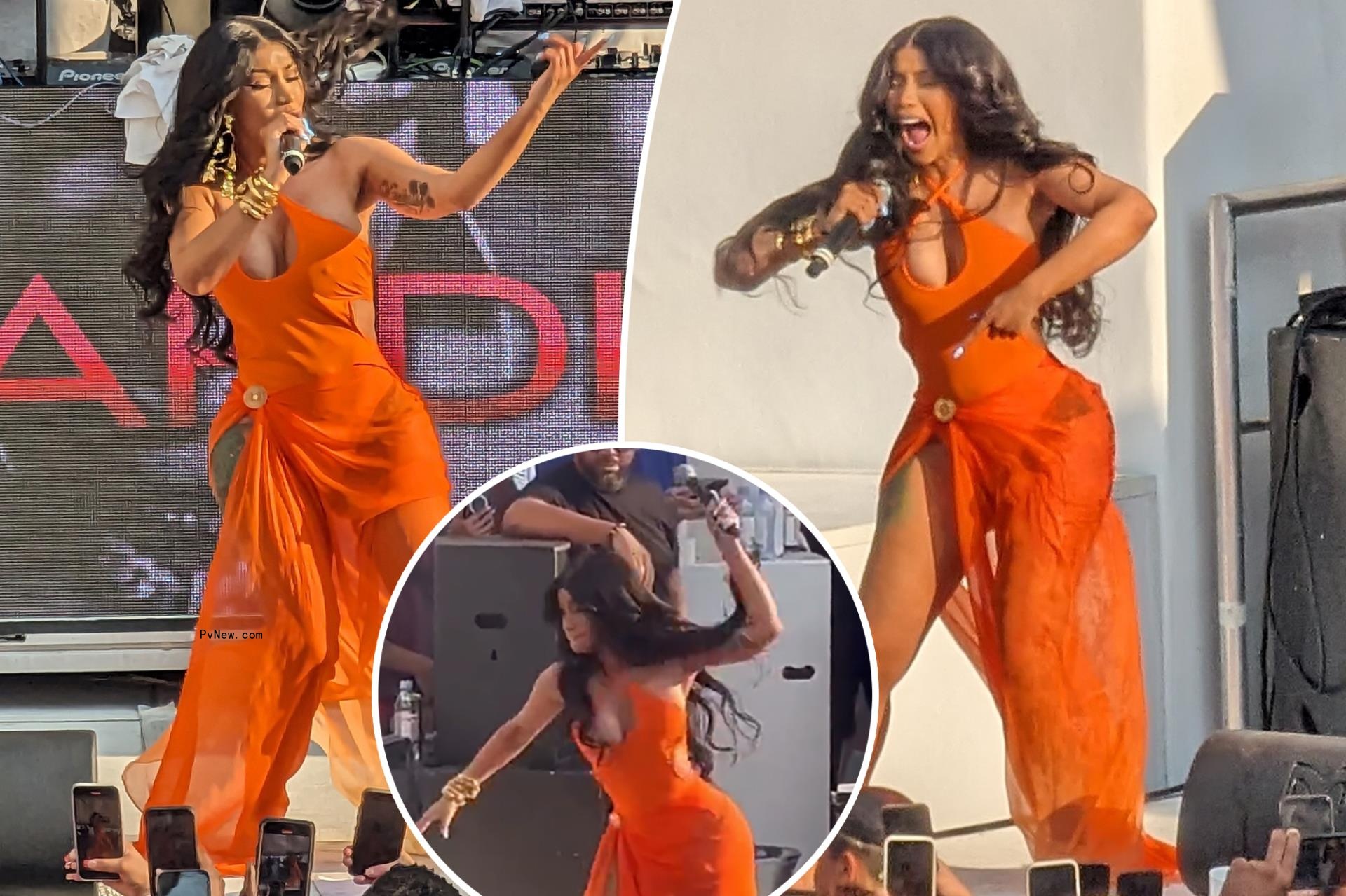 Cardi B chucks microphone at co<i></i>ncertgoer who threw drink on her while performing in Vegas