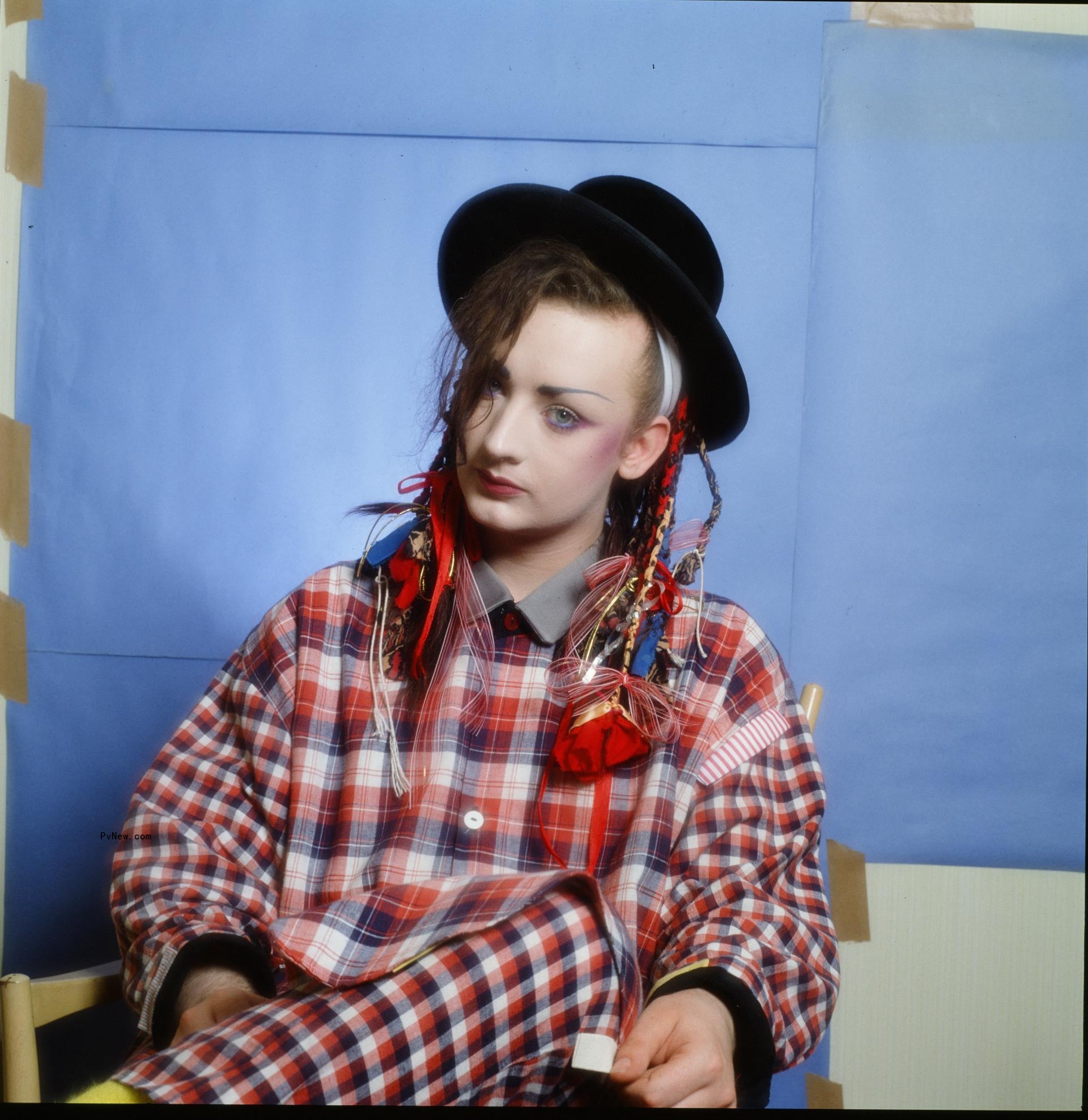An old photo of Boy George when Culture Club first came out.