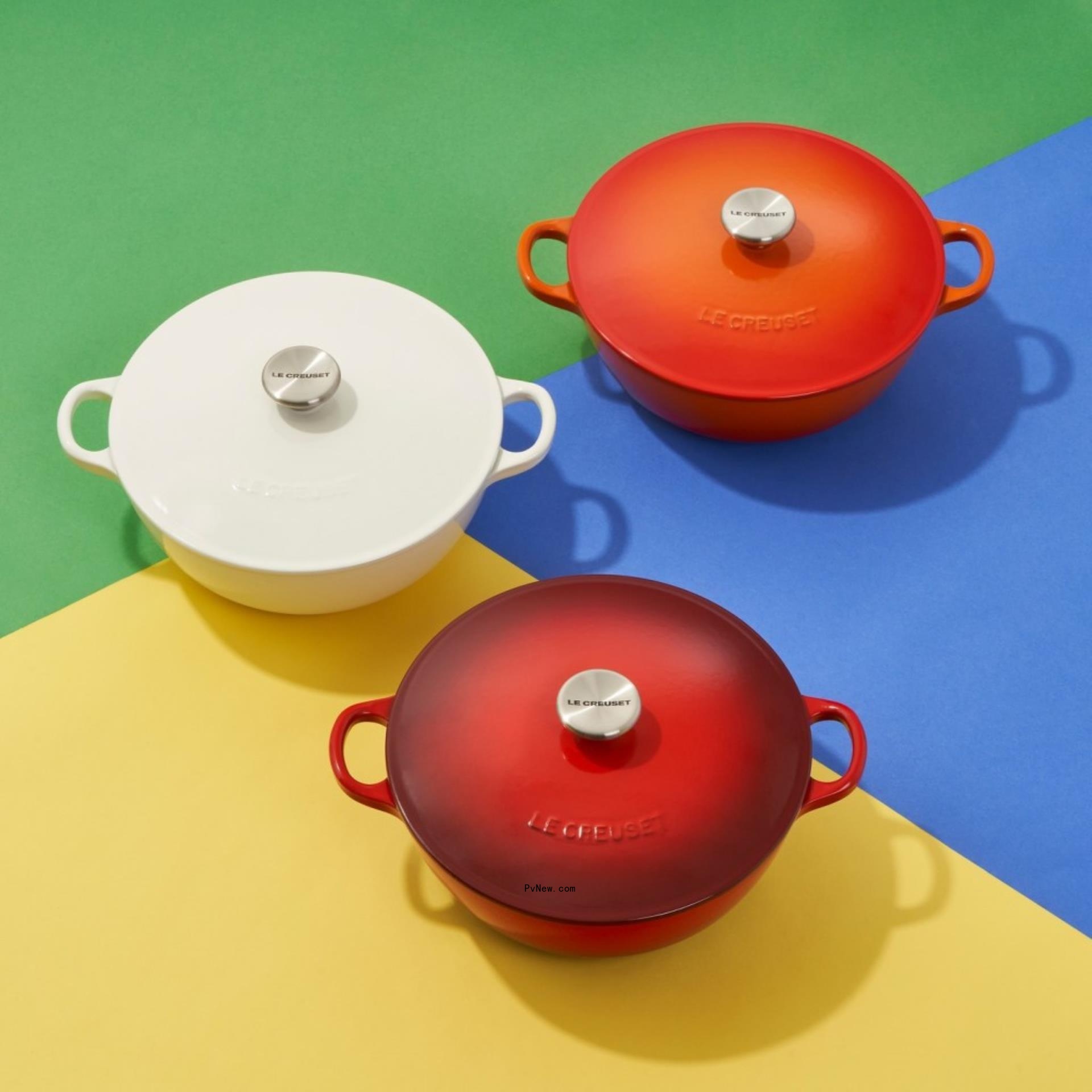 Le Creuset Dutch Ovens. 