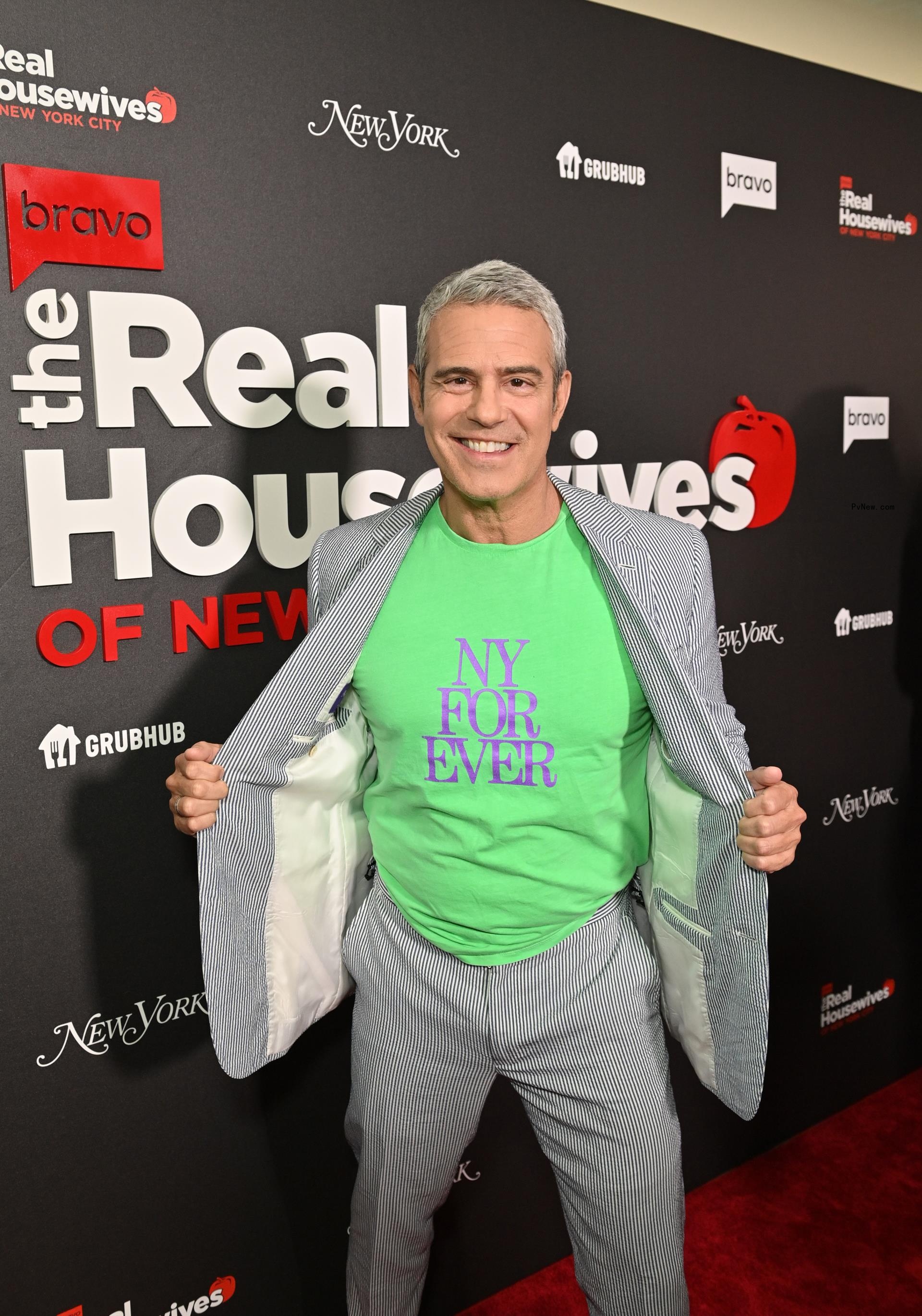 Andy Cohen on a red carpet in July 2023.