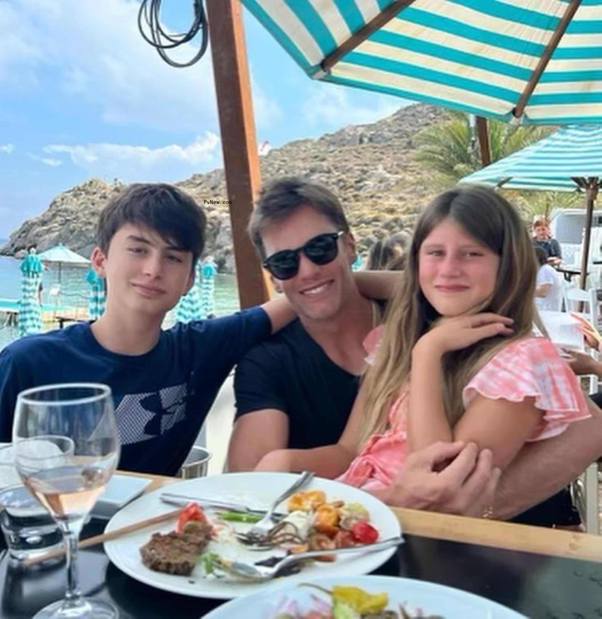Tom Brady with his children Vivian and Benjamin.
