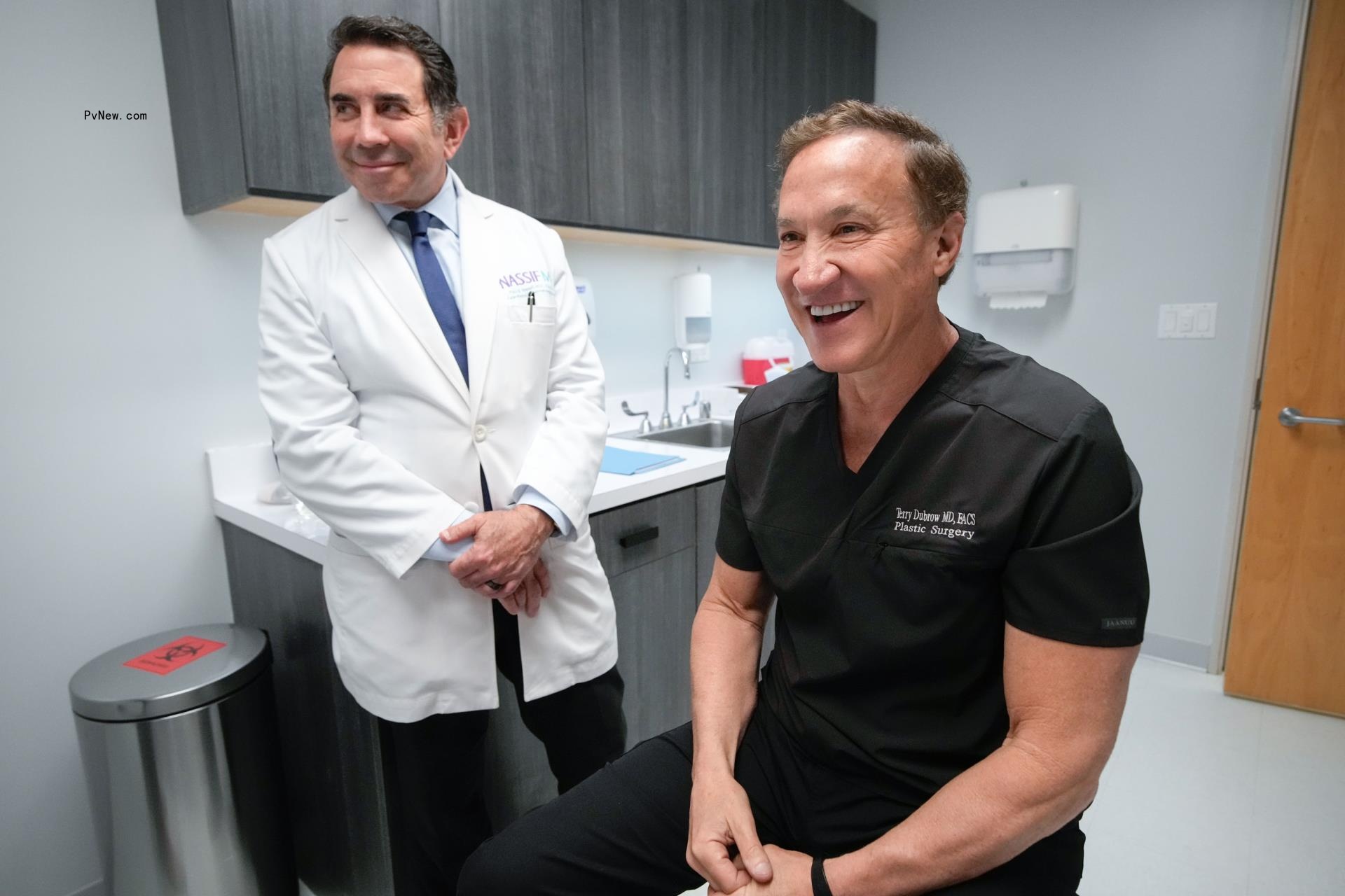 Paul Nassif and Terry Dubrow filming