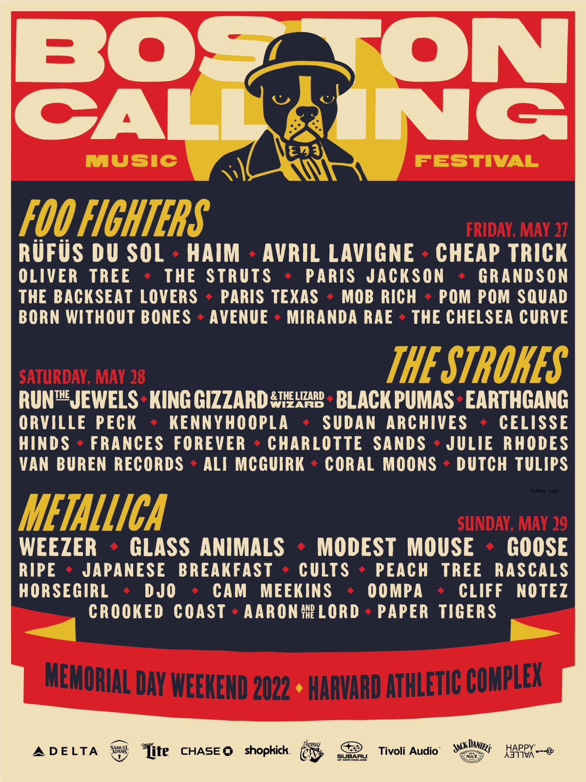 me<i></i>tallica, the Strokes, Foo Fighters to Headline Boston Calling 2022 Festival; Rage Against the Machine Pull Out