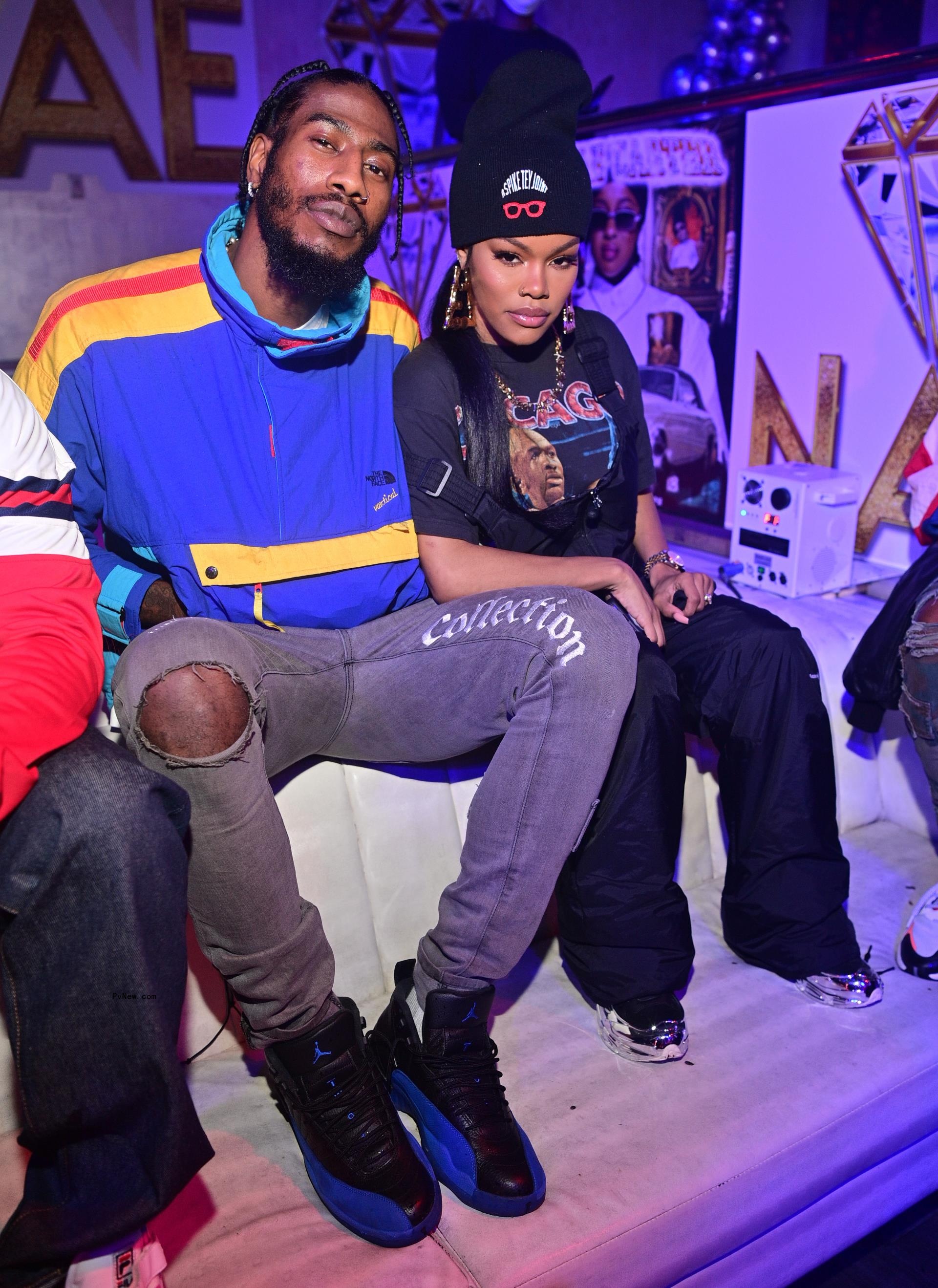 Iman Shumpert and Teyana Taylor at a birthday party in 2020.