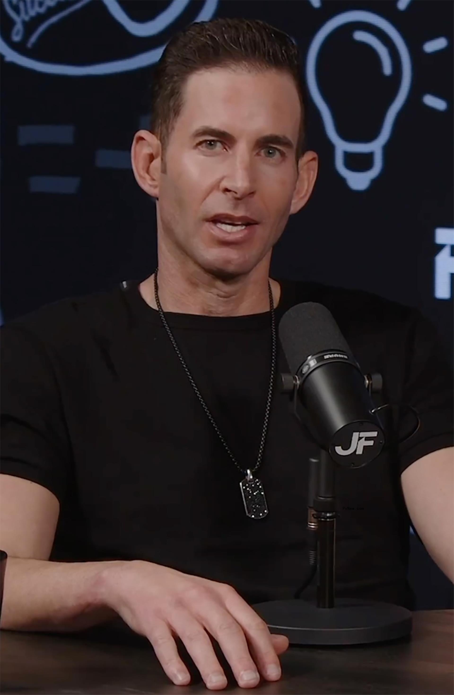 Tarek El Moussa talking on a podcast.