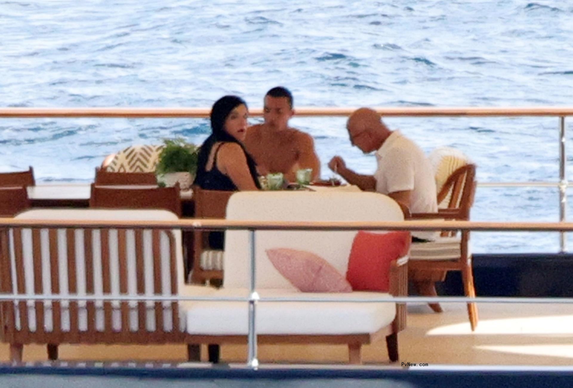 Jeff Bezos and Lauren Sanchez on his yacht