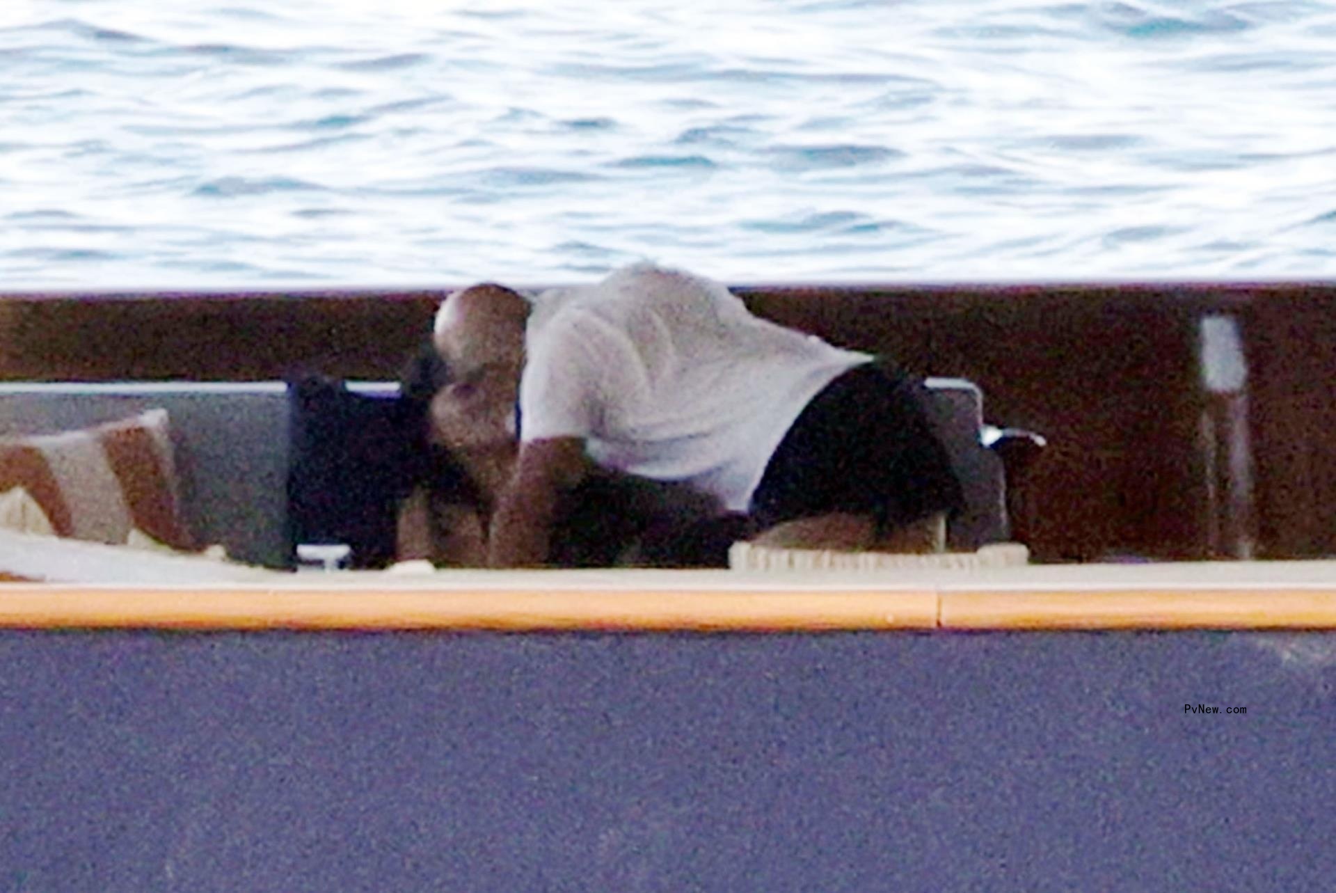 Jeff Bezos and Lauren Sanchez on his yacht