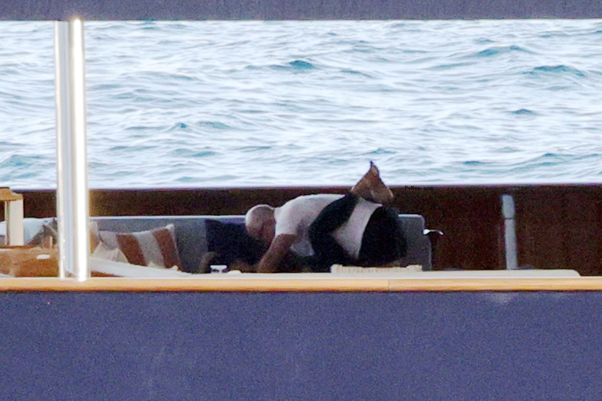 Jeff Bezos and Lauren Sanchez on his yacht