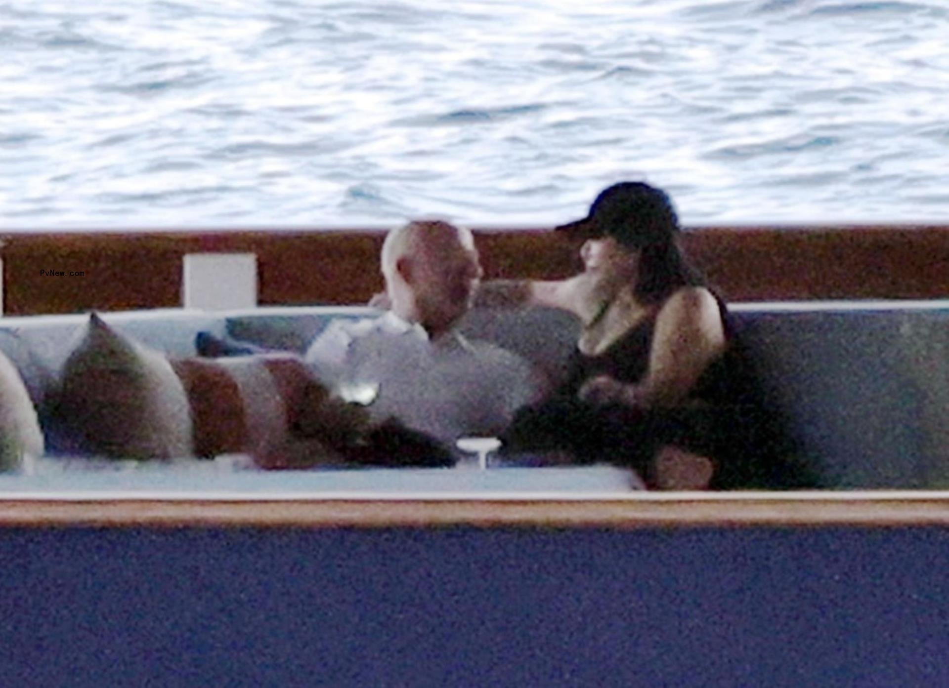 Jeff Bezos and Lauren Sanchez on his yacht